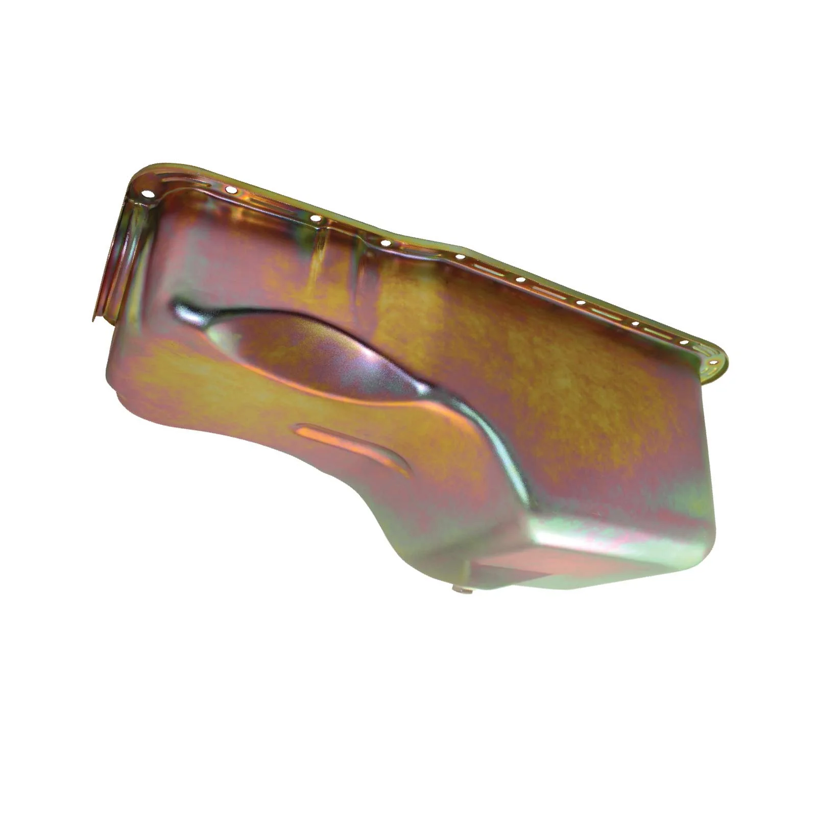 Ford Small Block Front Sump Steel Oil Pan - Gold Zinc