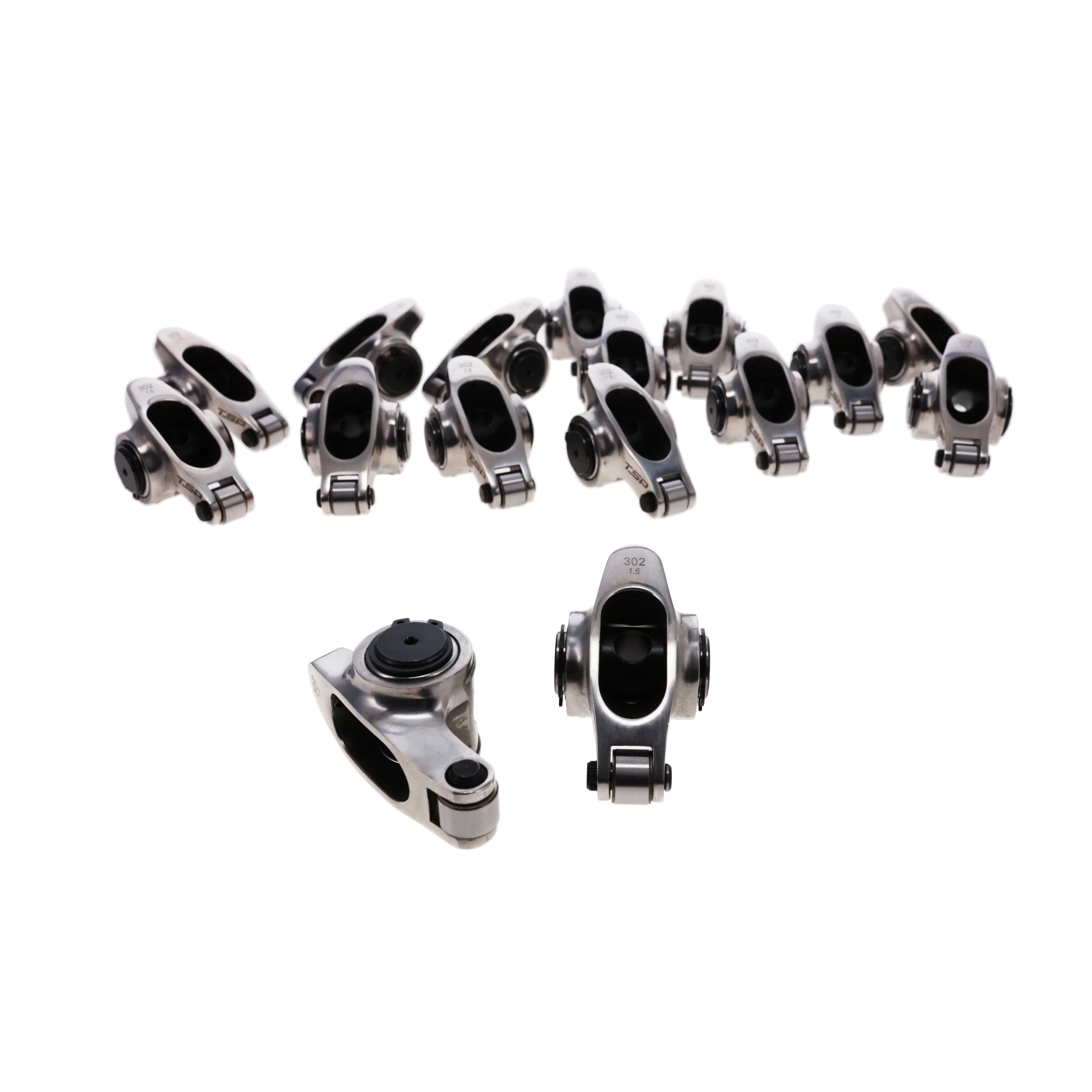 Ford Small Block Pro Series Stainless Steel 1.6 Ratio 3/8" Needle Bearing Roller Rocker Arms - Image 2