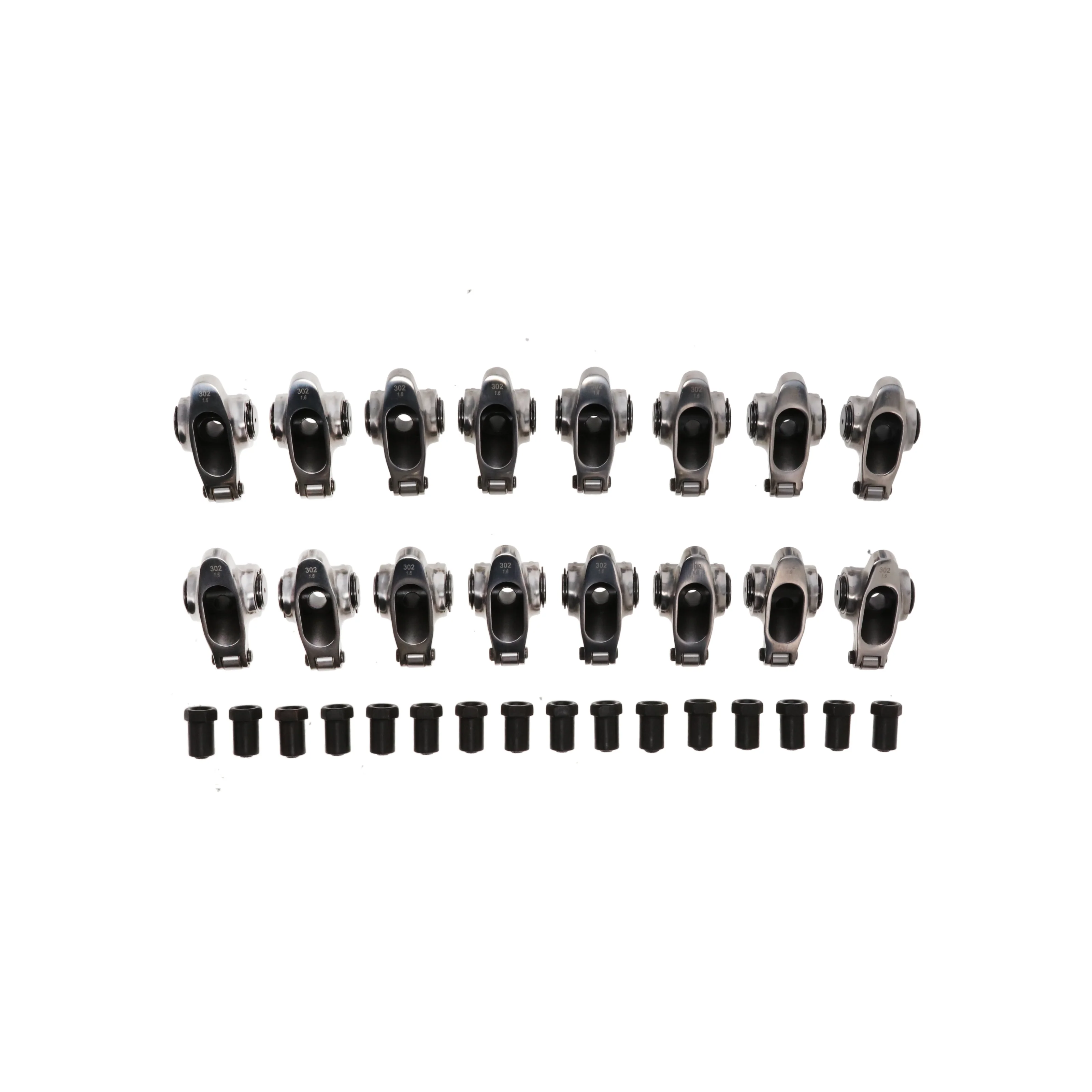 Ford Small Block Pro Series Stainless Steel 1.6 Ratio 3/8" Needle Bearing Roller Rocker Arms - Image 3