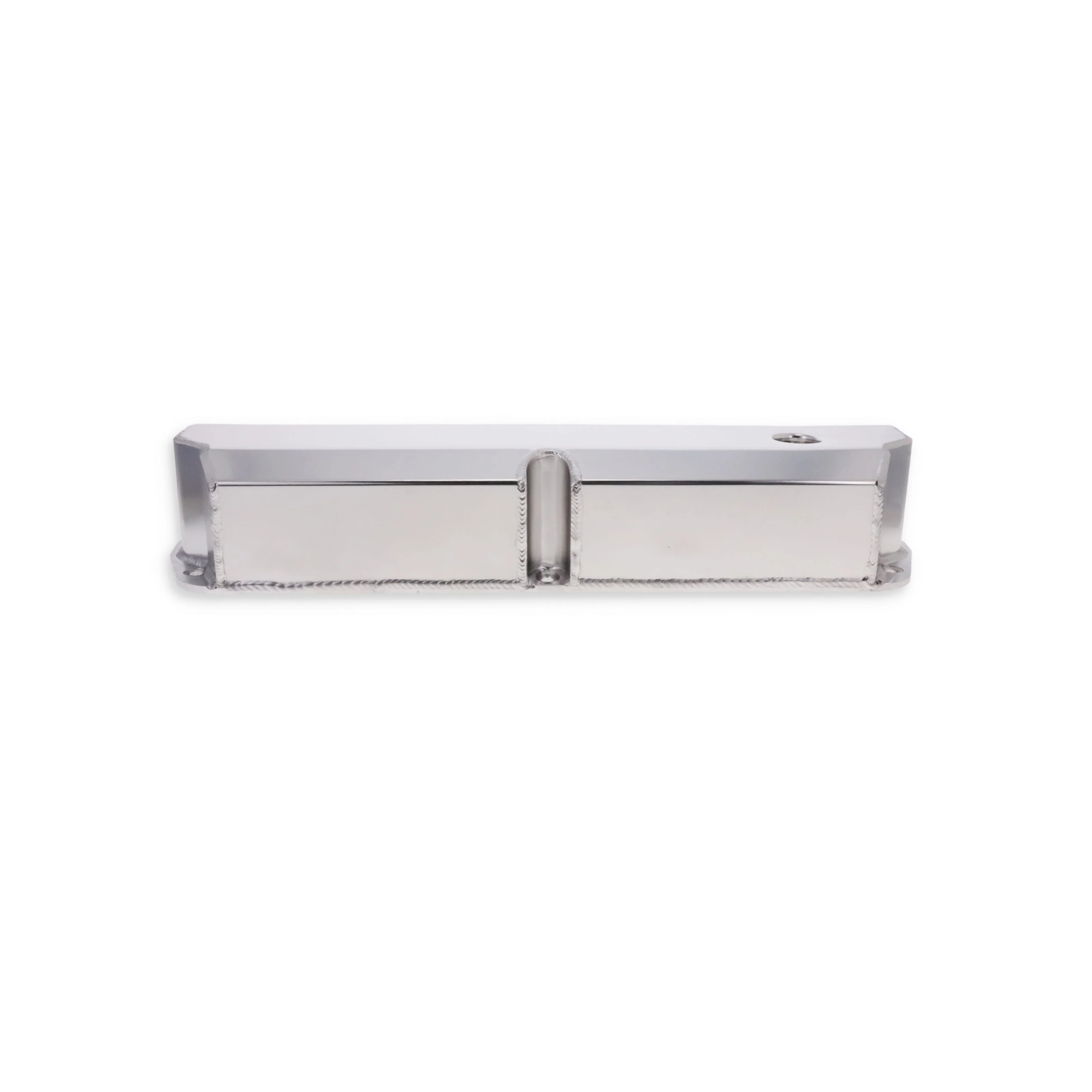Ford Small Block Short Bolt Fabricated Aluminum Valve Covers with Breather Holes - Clear Anodized - Image 4