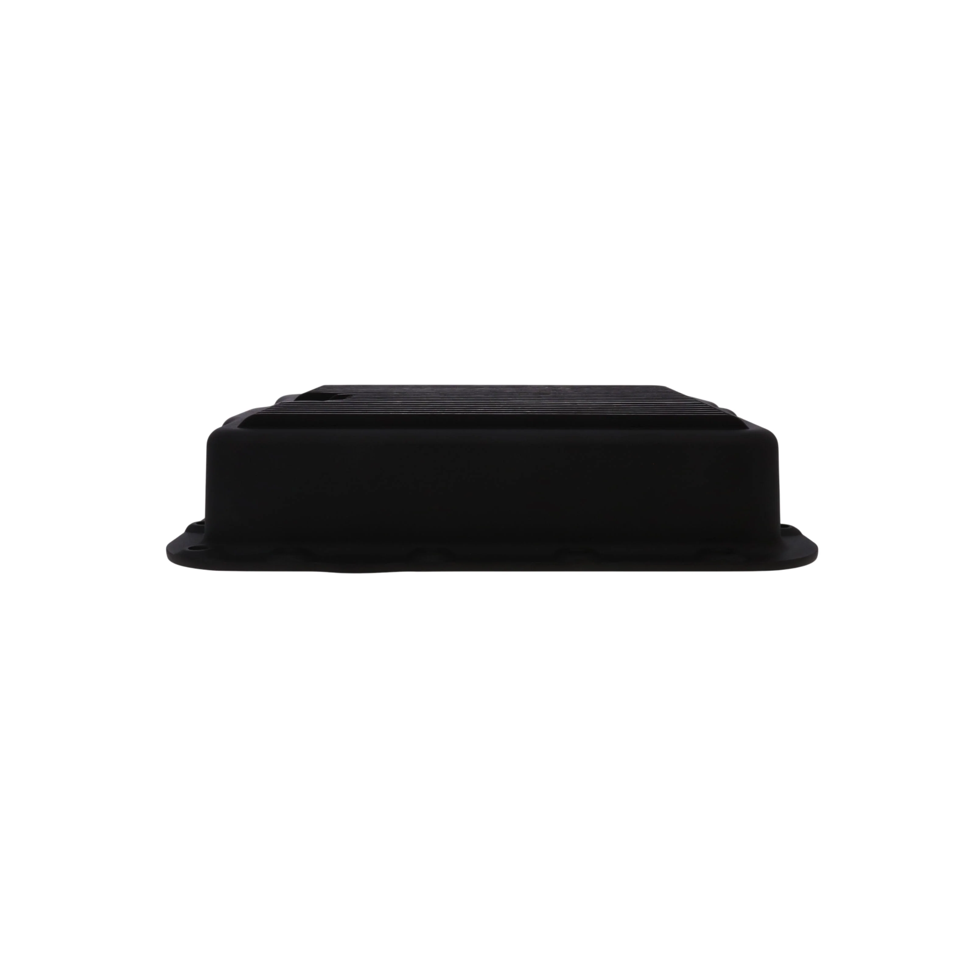 GM 700R4, 4L60, 4L60E, Finned Aluminum Transmission Pan, Stock Depth - Black - Image 3
