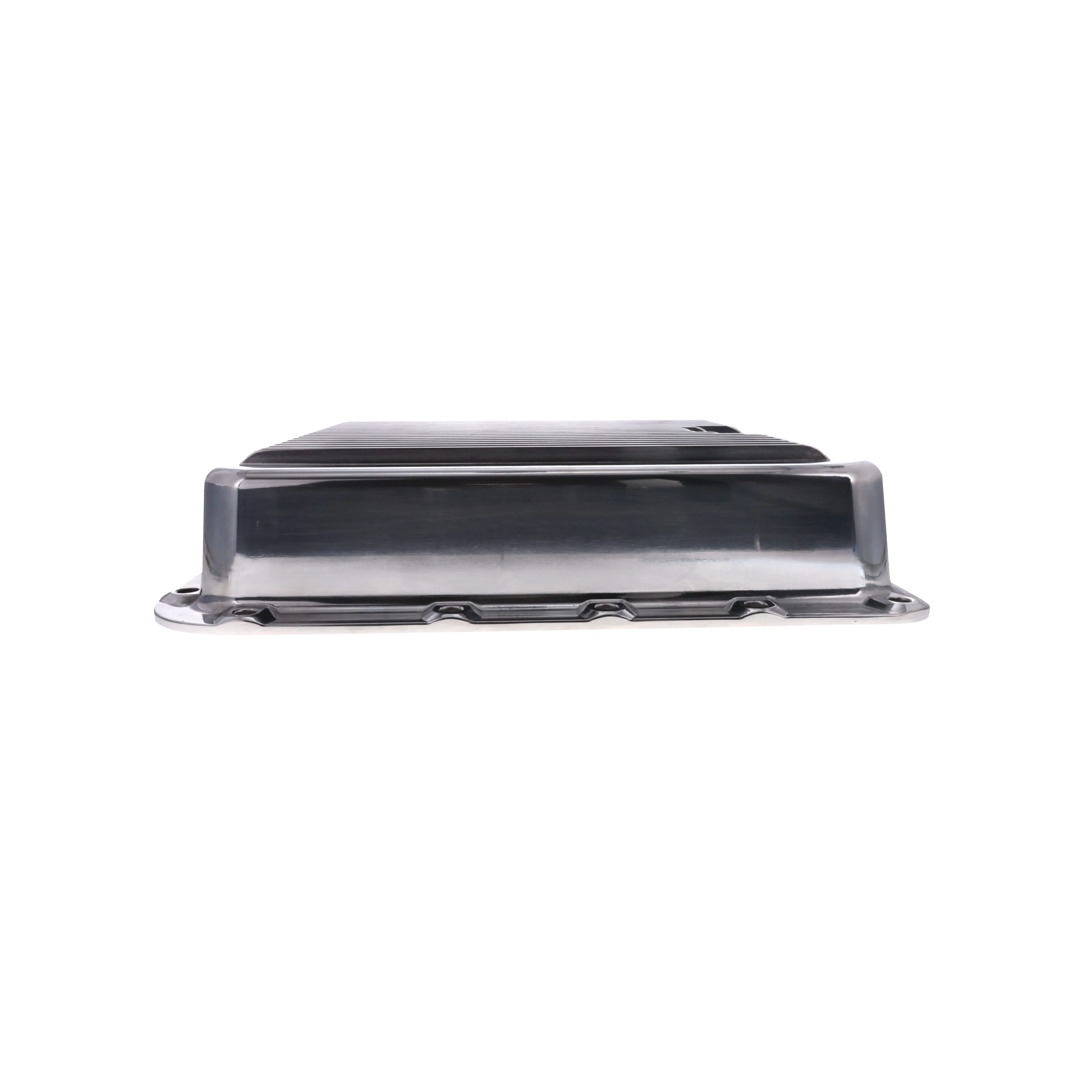 GM 700R4, 4L60, 4L60E, Finned Aluminum Transmission Pan, Stock Depth - Polished - Image 4