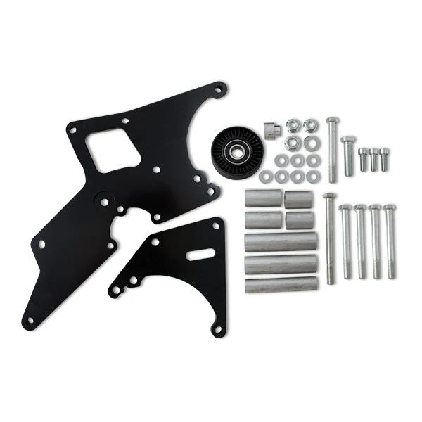 GM Car LS1/LS2 Alternator & Power Steering Relocation Bracket - Black - Image 2