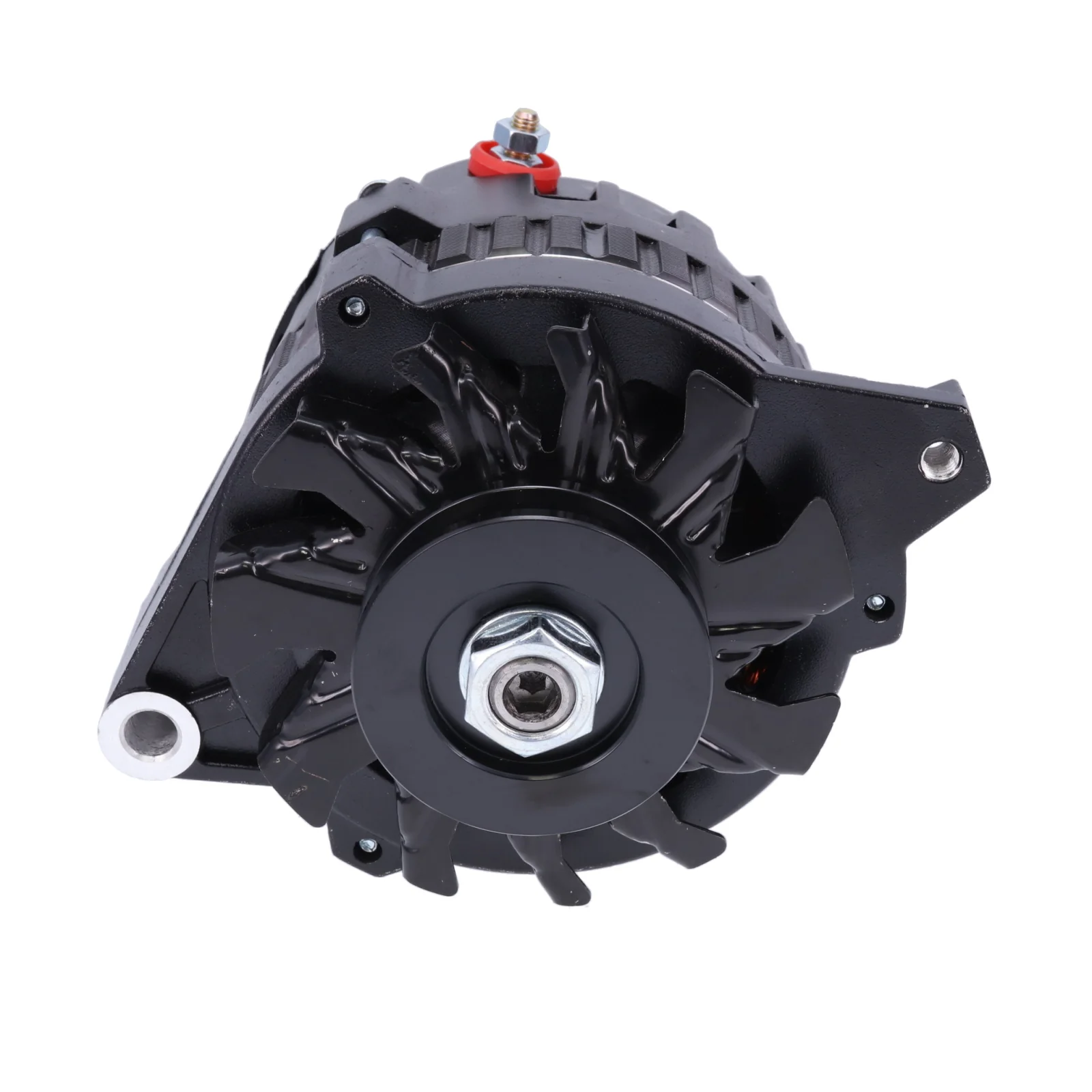 GM CS-130 Style 220 Amp Alternator with V-Belt Pulley - Black - Image 2