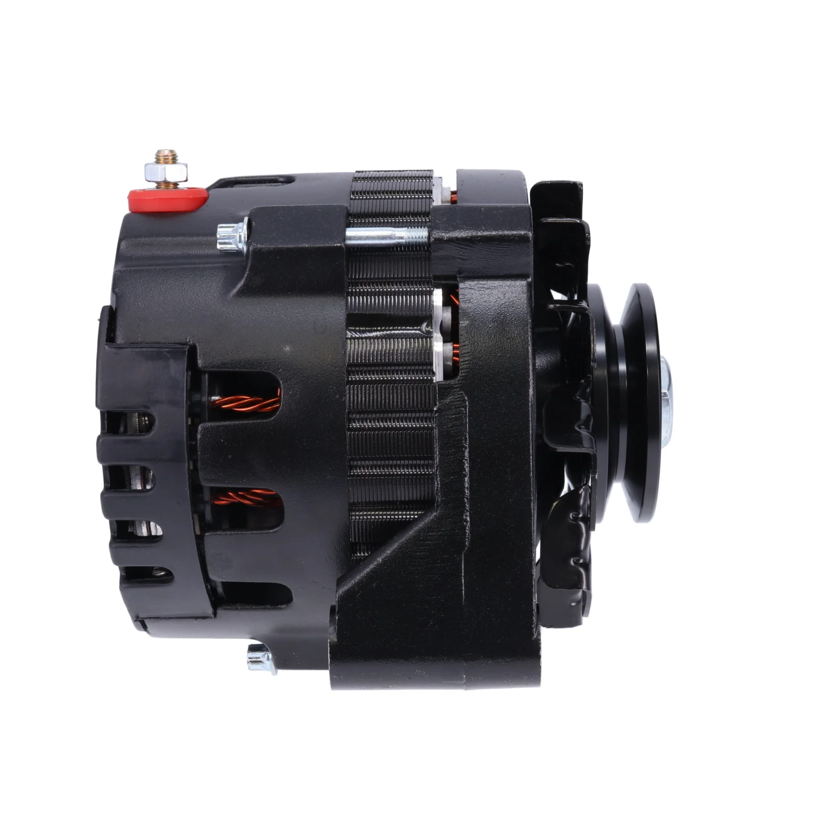 GM CS-130 Style 220 Amp Alternator with V-Belt Pulley - Black - Image 3