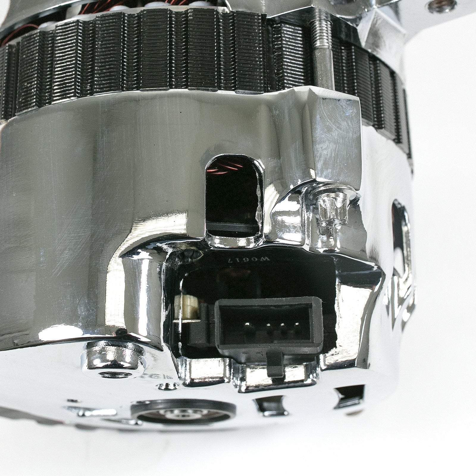GM CS-130 Style 220 Amp Alternator with V-Belt Pulley - Chrome - Image 3