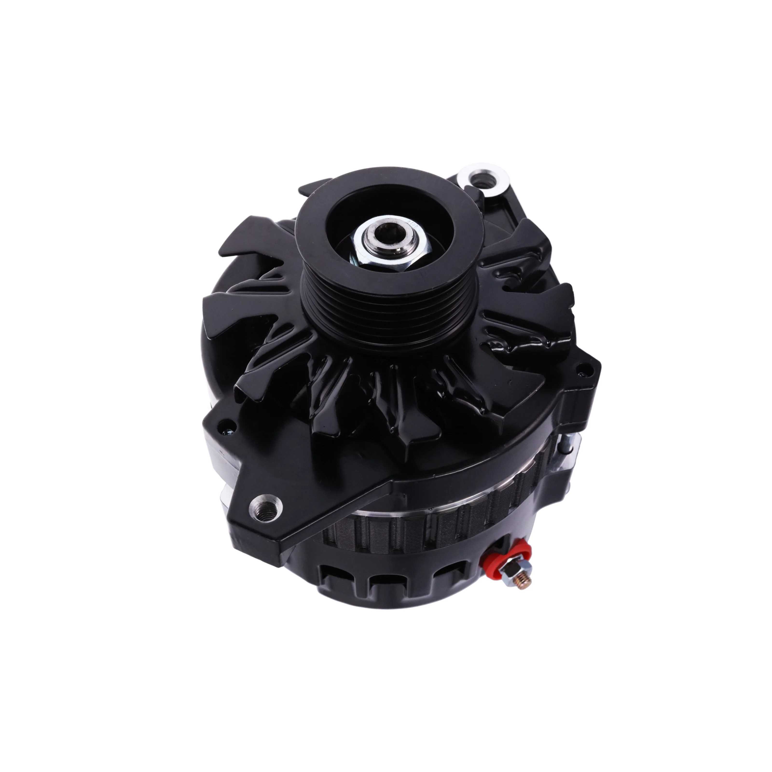 GM CS-130 Type 220 Amp Alternator with Serpentine Pulley - Black - Image 2