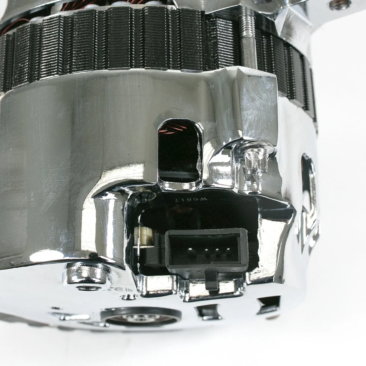 GM CS-130 Type 220 Amp Alternator with Serpentine Pulley - Chrome - Image 3