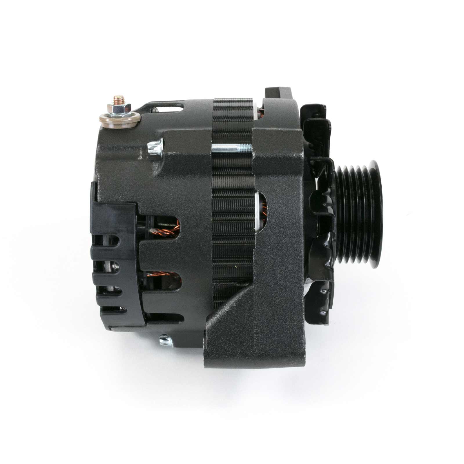 GM CS130 Style 160 Amp Alternator with Serpentine Pulley - Black - Image 4