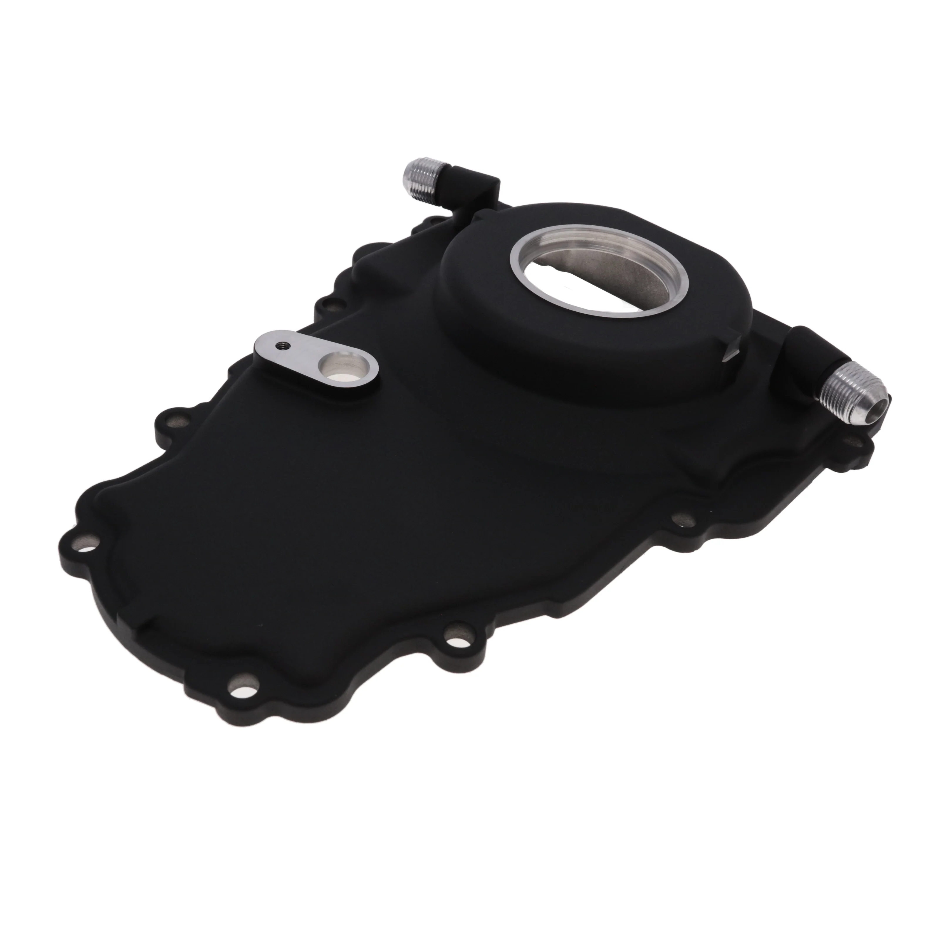 GM LS2/LS3 Black Aluminum One-piece Timing Cover w/ Hardware & Cam Sensor Provision - Image 2