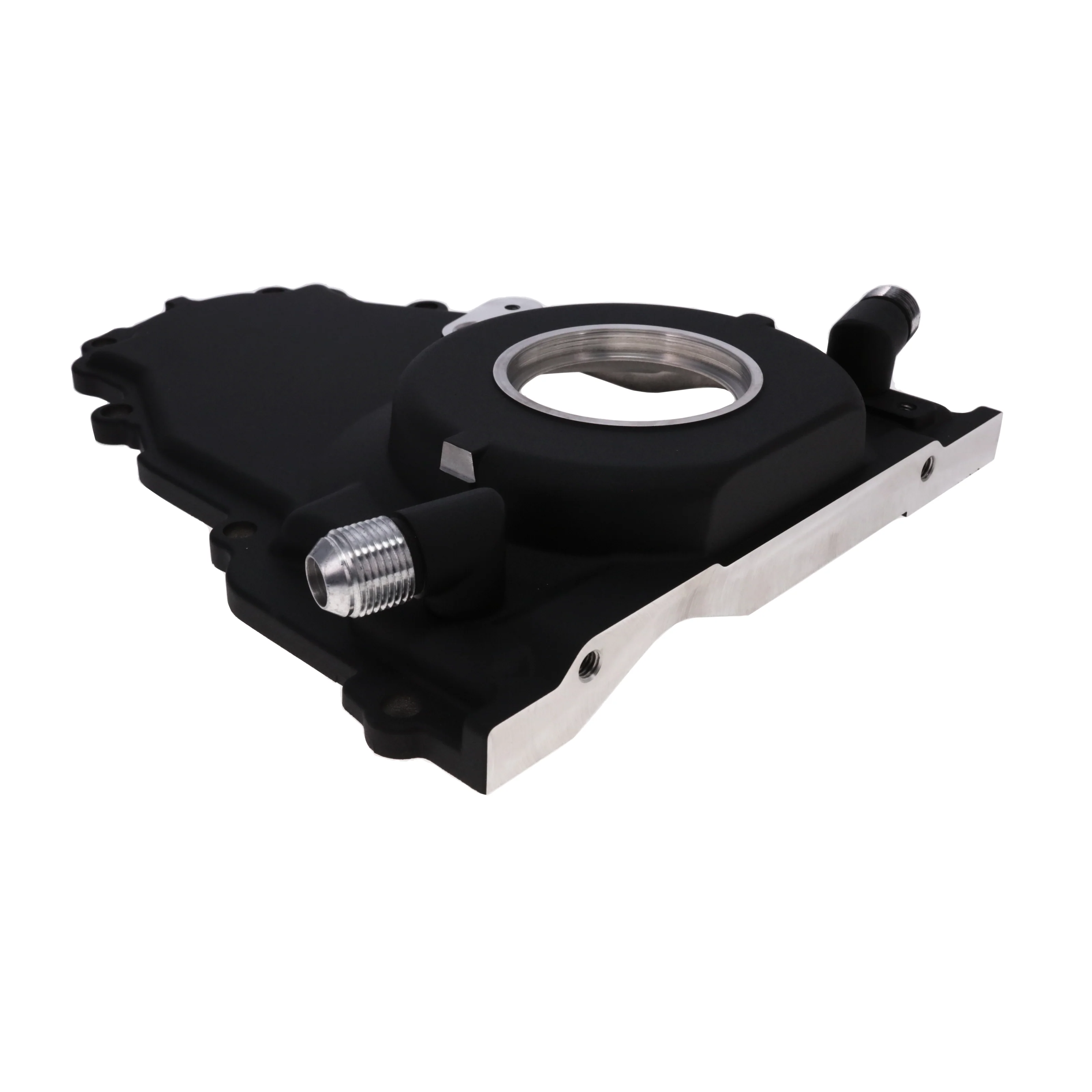GM LS2/LS3 Black Aluminum One-piece Timing Cover w/ Hardware & Cam Sensor Provision - Image 3