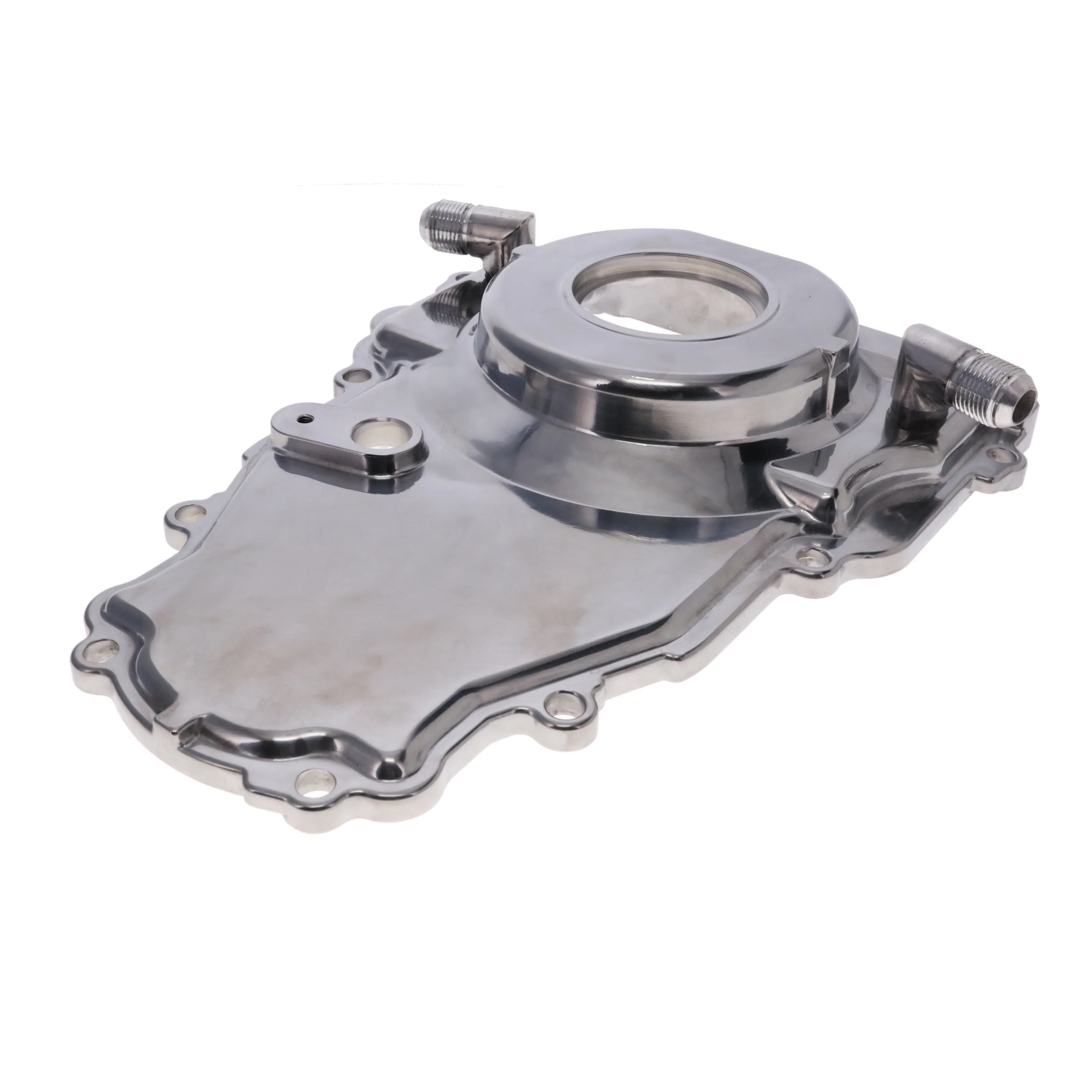 GM LS2/LS3 Polished Aluminum One-piece Timing Cover w/ Gasket & Crank Seal & Hardware - Image 2