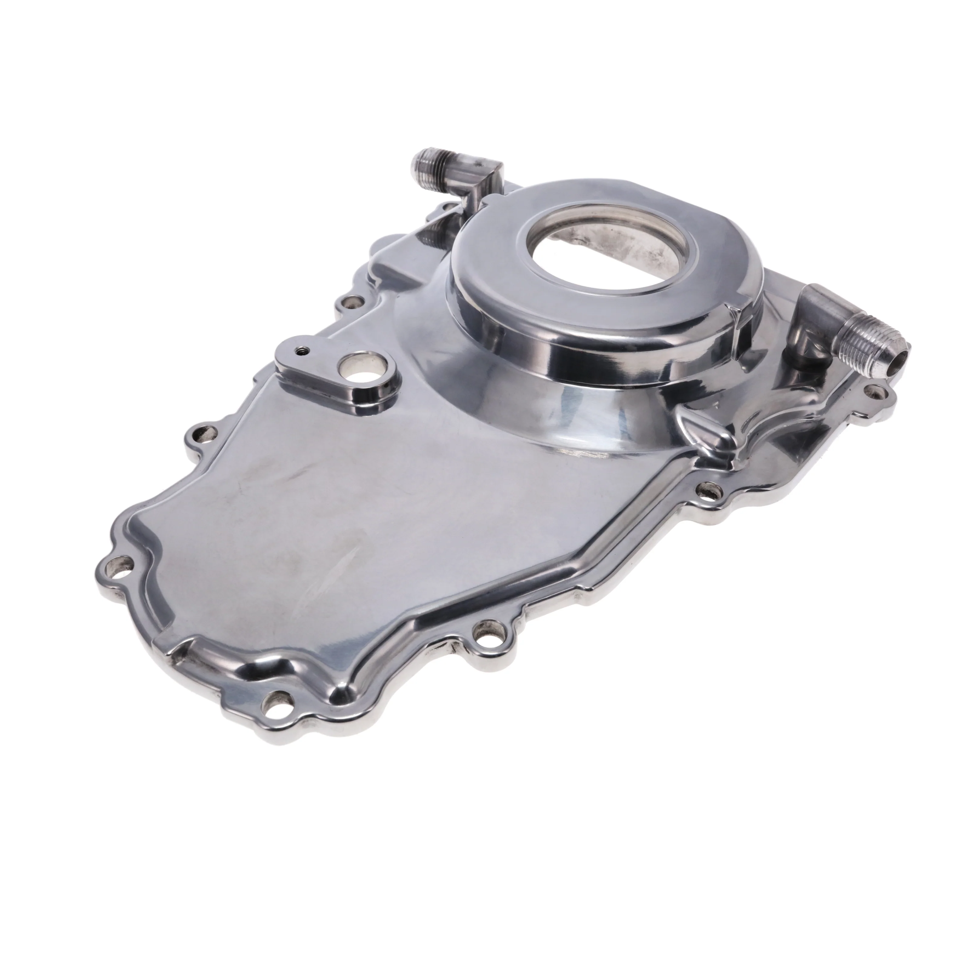 GM LS2/LS3 Polished Aluminum One-piece Timing Cover w/ Hardware & Cam Sensor Provision - Image 2