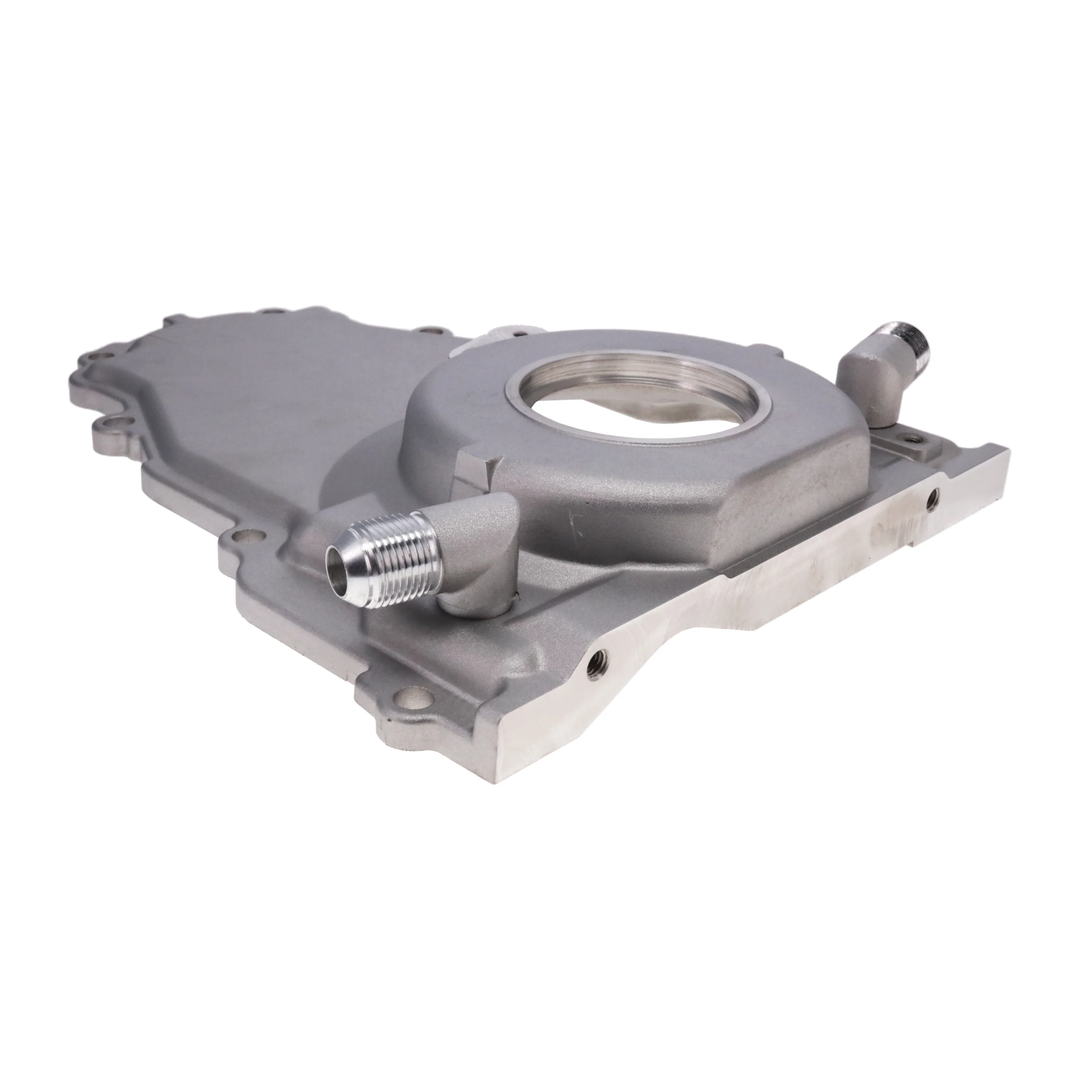 GM LS2/LS3 Satin Aluminum One-piece Timing Cover w/ Hardware & Cam Sensor Provision - Image 3