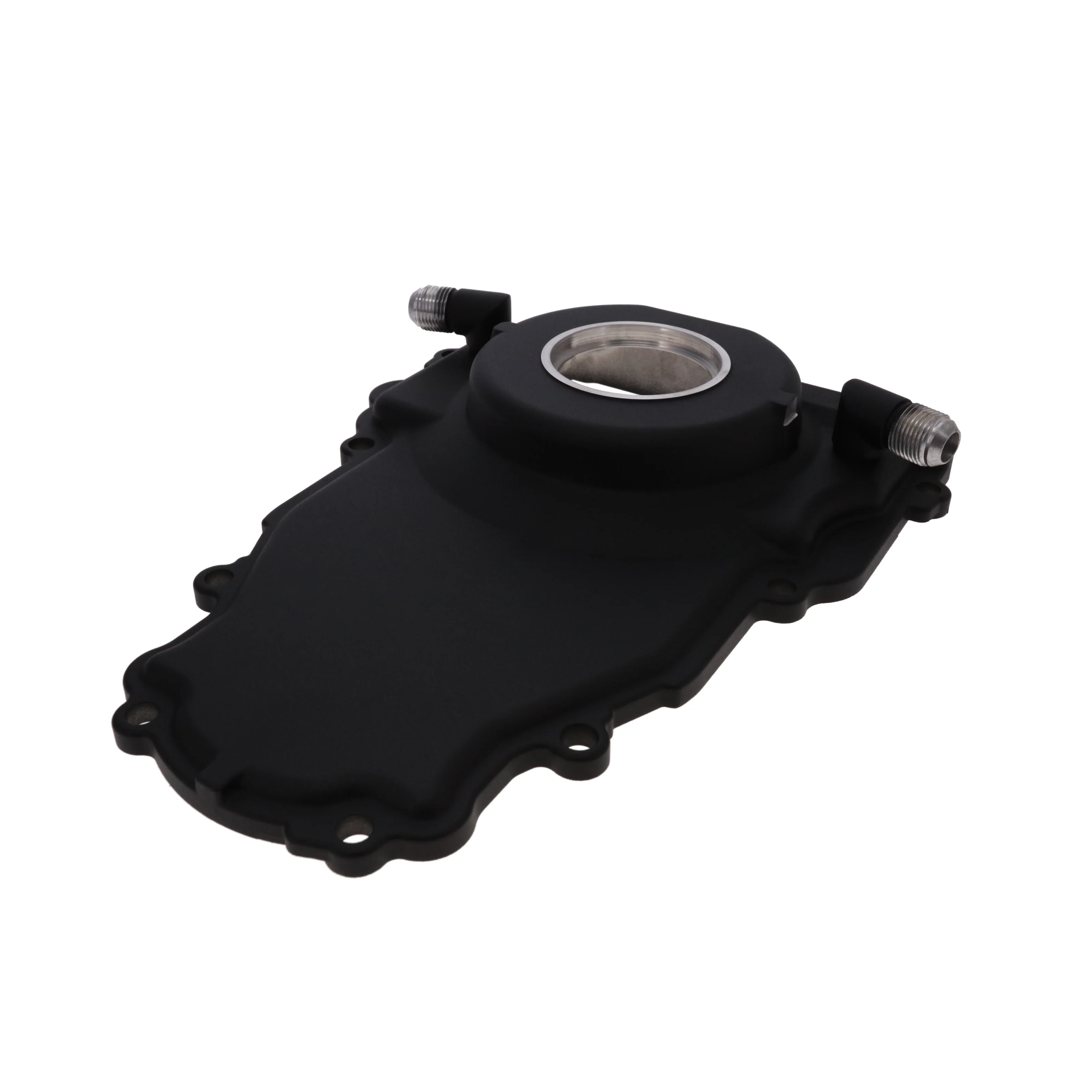 GM LS1/LS6 Black Aluminum One-piece Timing Cover w/ Gasket & Crank Seal & Hardware - Image 2