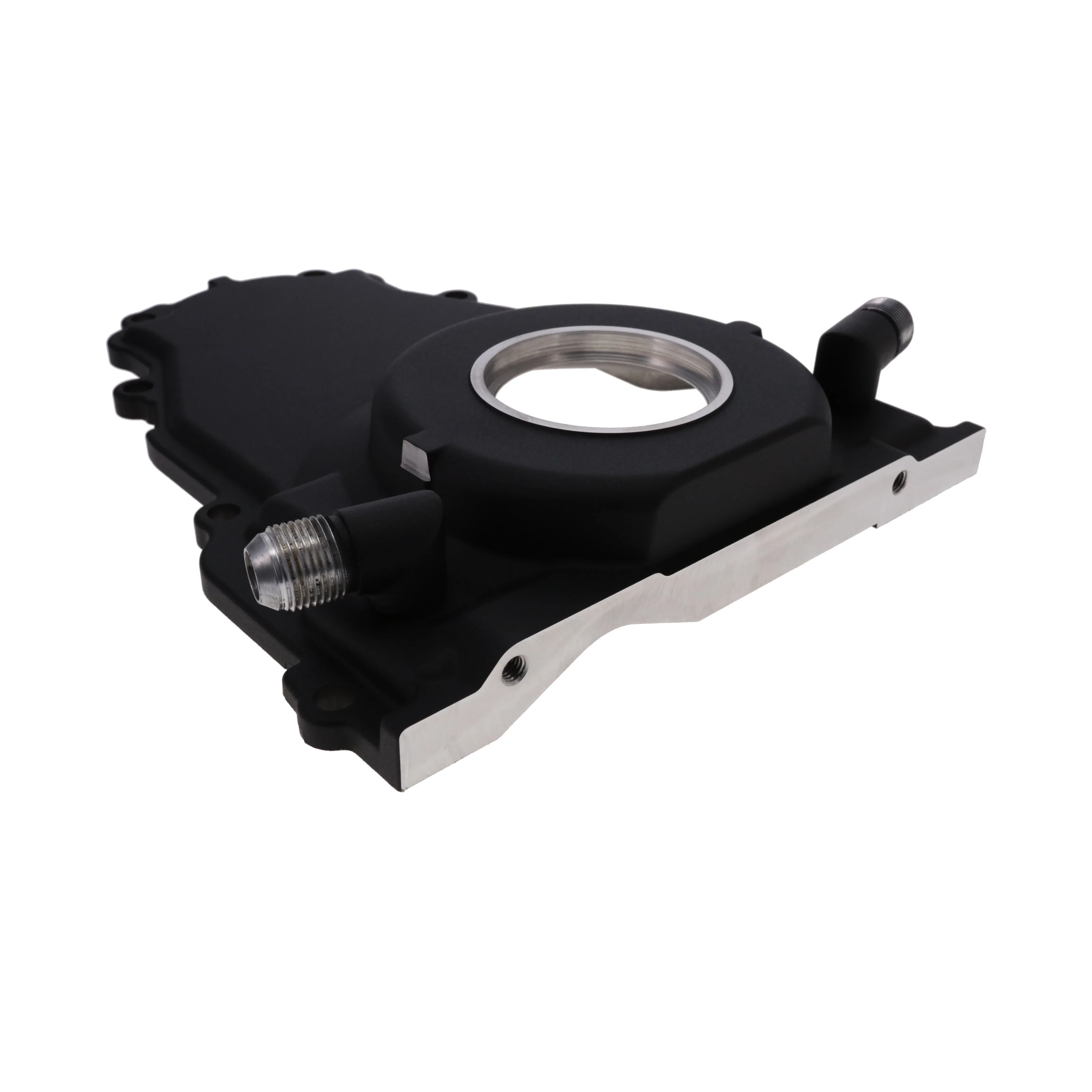 GM LS1/LS6 Black Aluminum One-piece Timing Cover w/ Gasket & Crank Seal & Hardware - Image 3