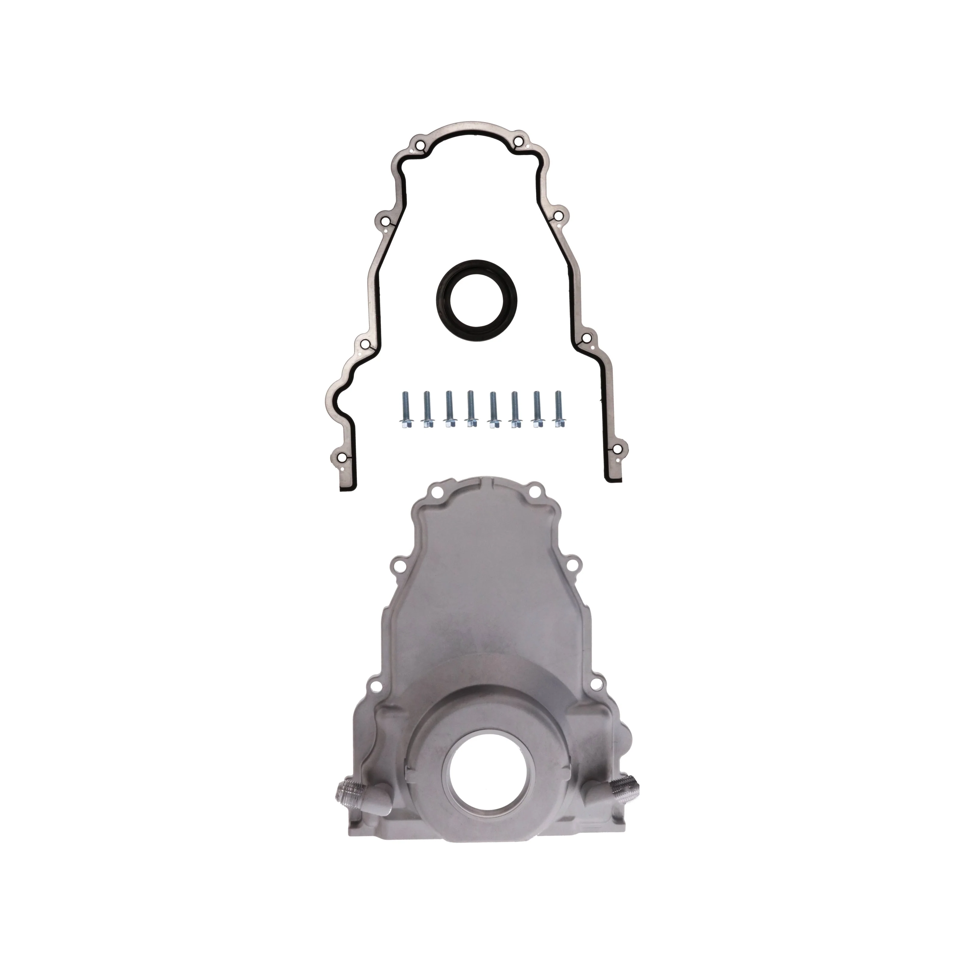 GM LS1/LS6 Satin Aluminum One-piece Timing Cover w/ Gasket & Crank Seal & Hardware