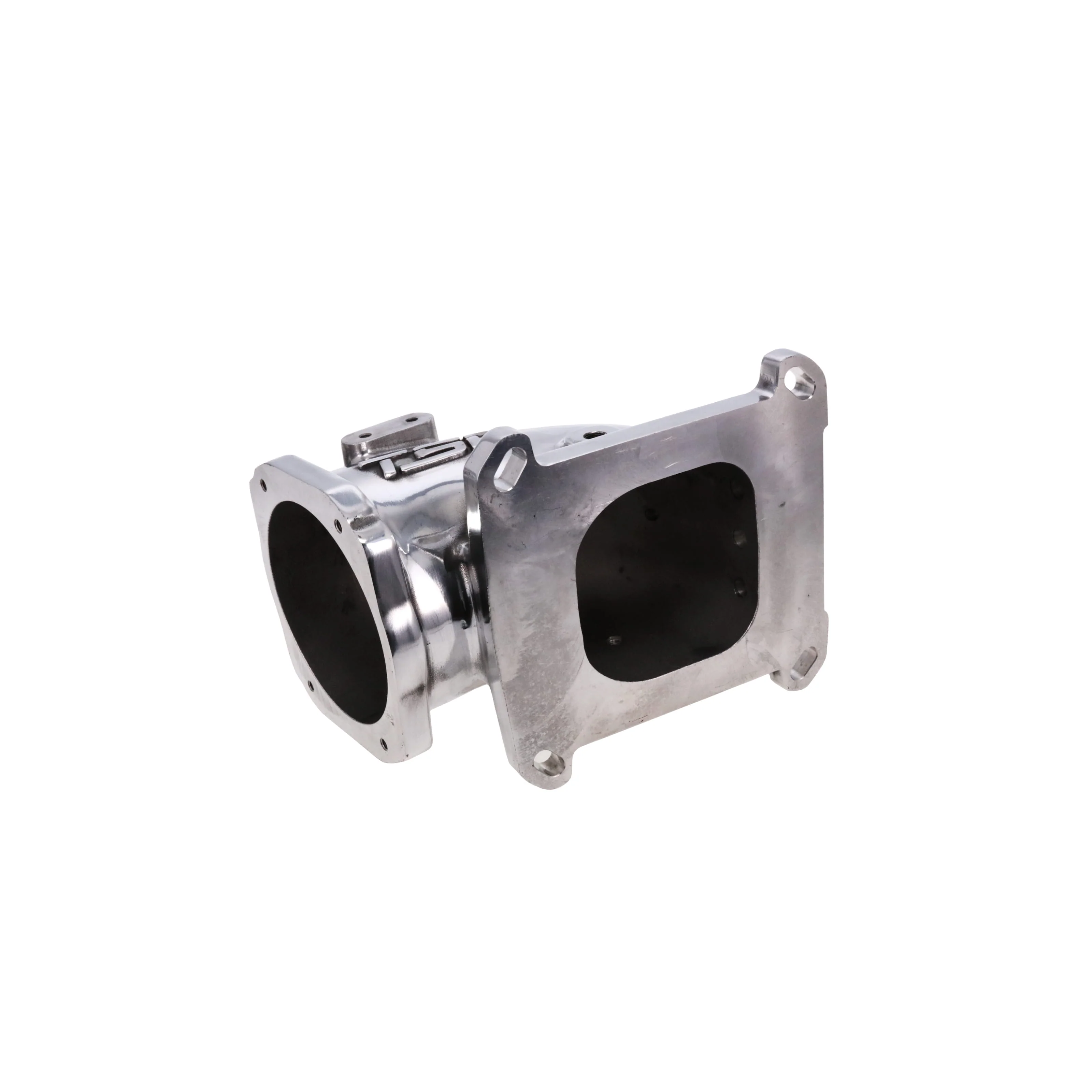 GM LS 104mm Cast Aluminum Throttle Body Elbow with 4150 Flange - Polished - Image 2