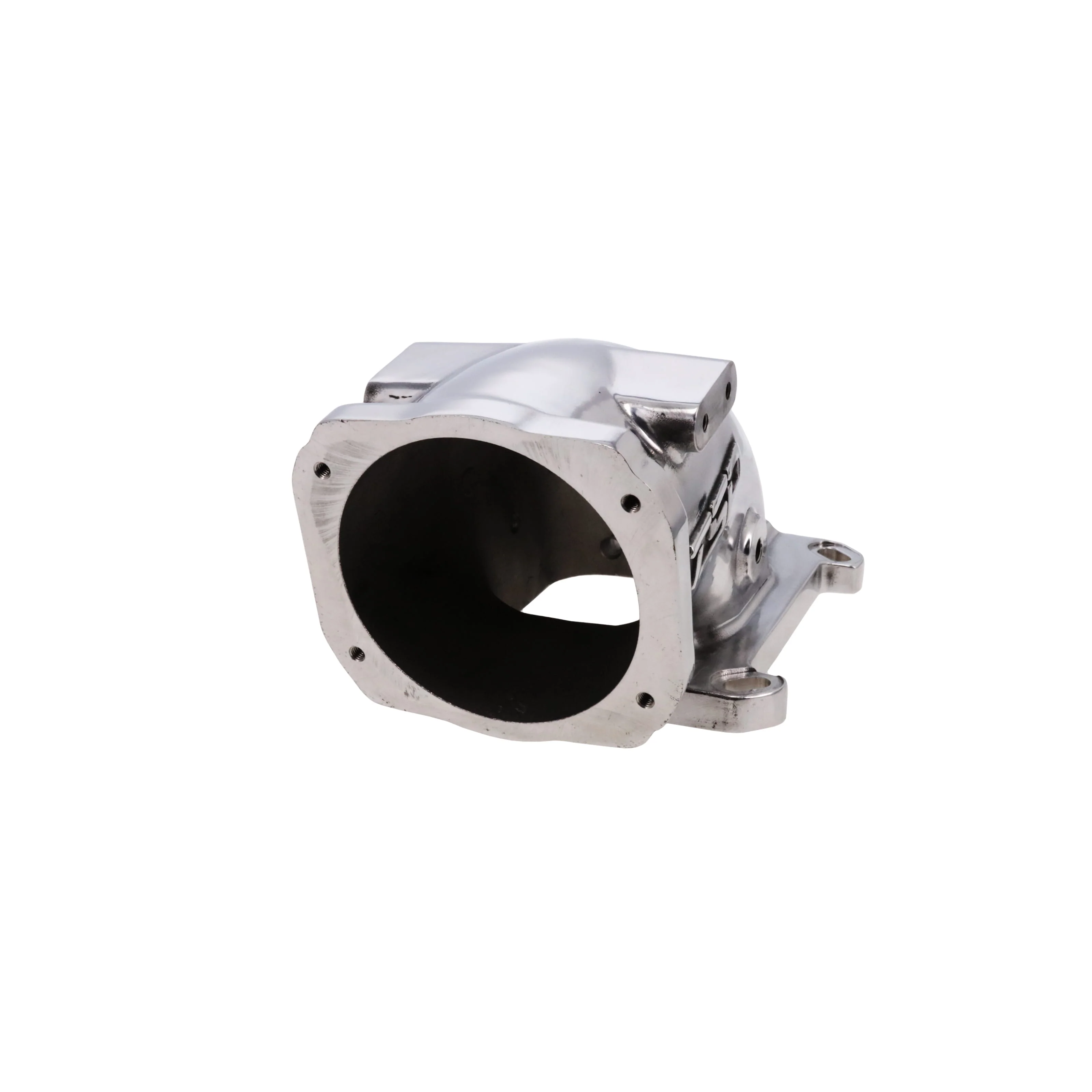 GM LS 104mm Cast Aluminum Throttle Body Elbow with 4150 Flange - Polished - Image 3