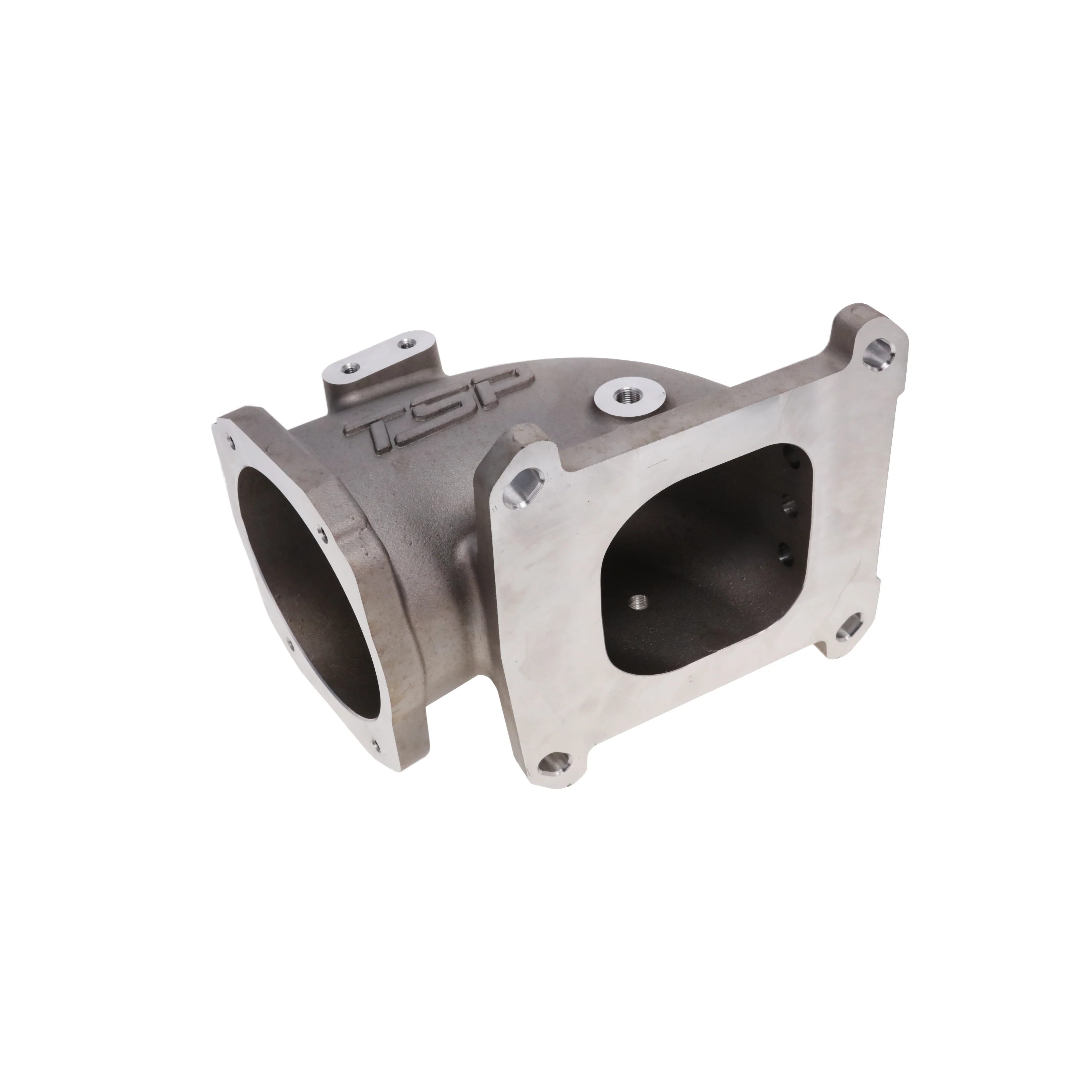 GM LS 104mm Cast Aluminum Throttle Body Elbow with 4150 Flange - Satin - Image 4
