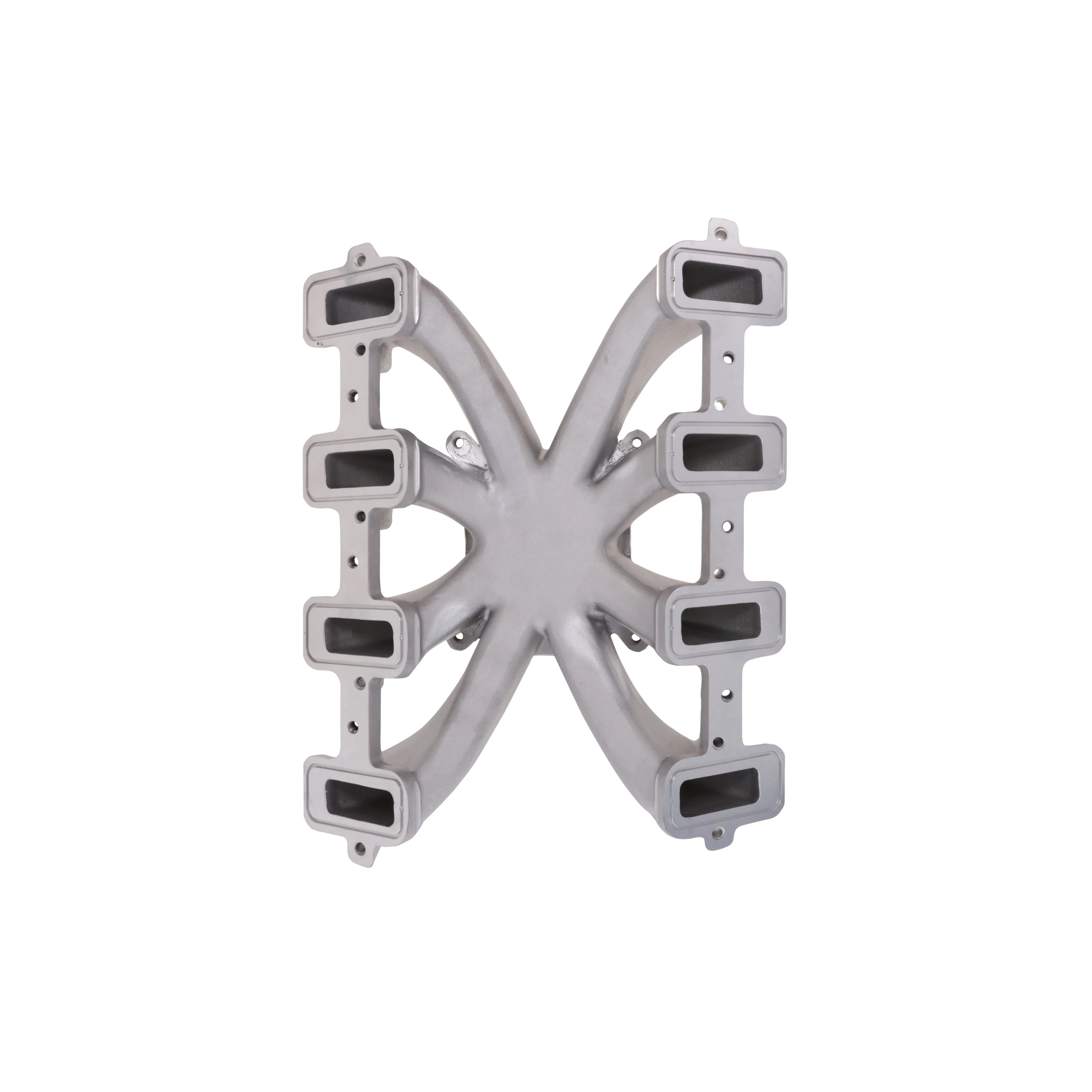GM LS Cathedral Port Carbureted Single Plane Aluminum Intake Manifold - Satin - Image 3