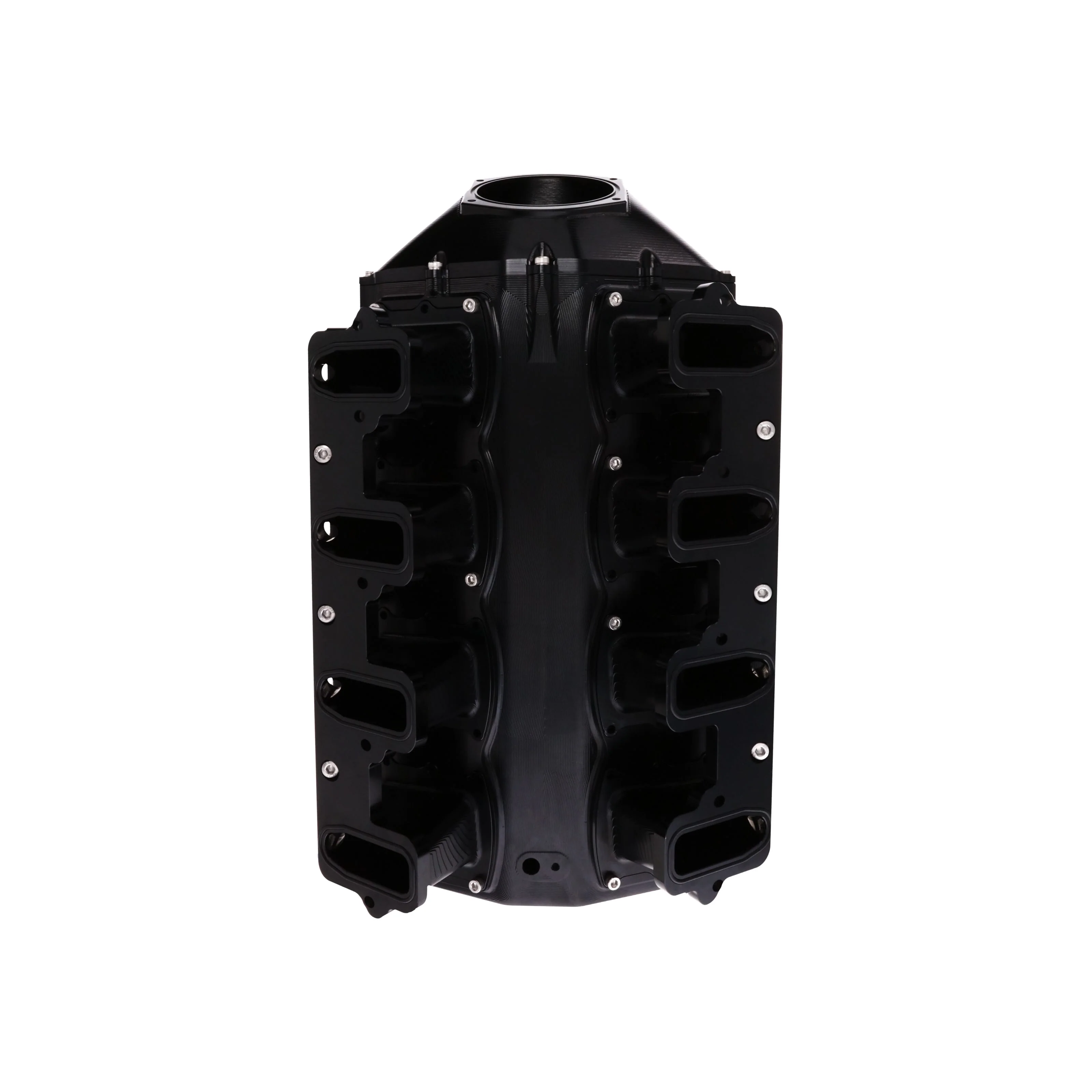 GM LS Cathedral Port V Series Billet Aluminum Low-Rise Intake Manifold - Black - Image 5