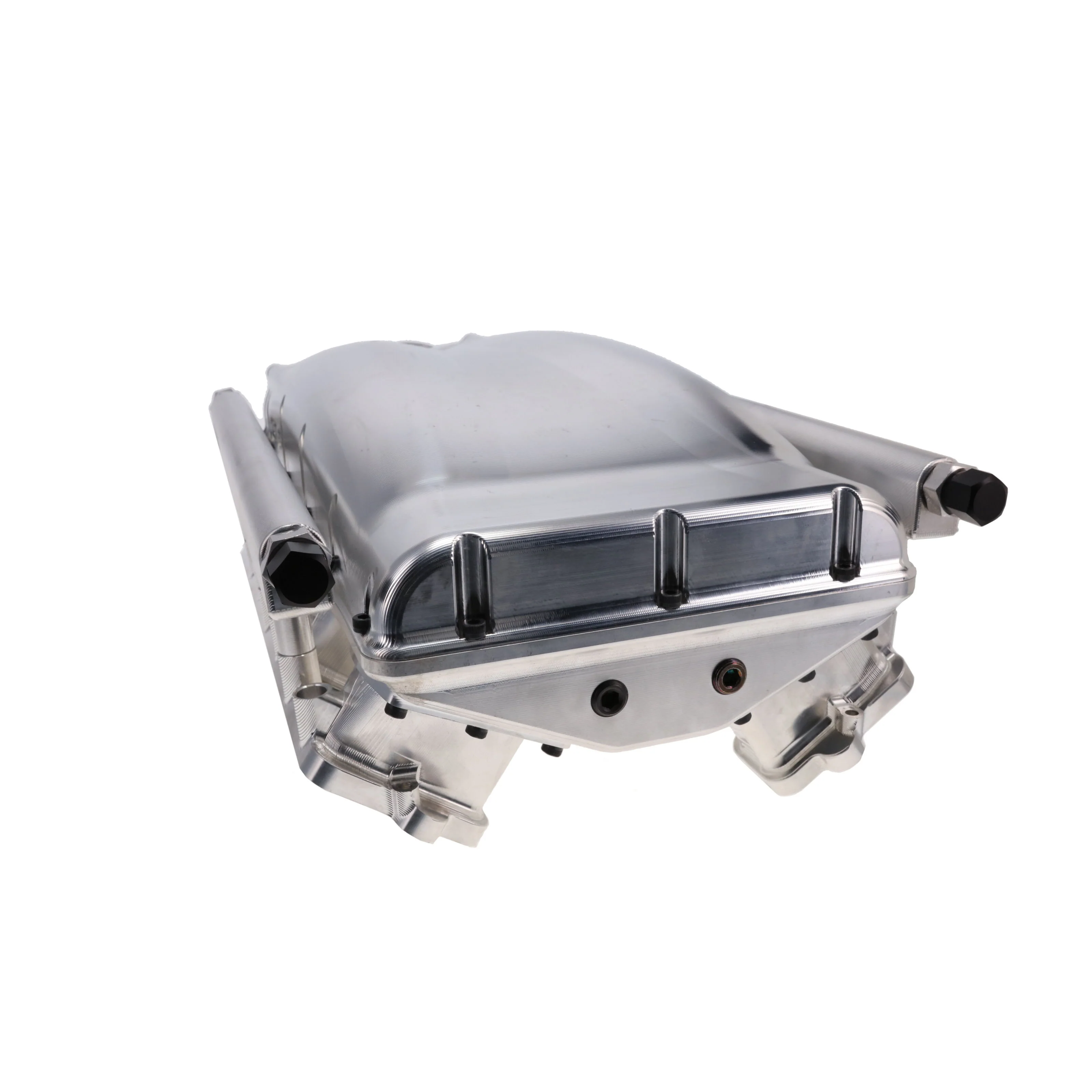 GM LS Cathedral Port V Series Billet Aluminum Low-Rise Intake Manifold - Natural - Image 6