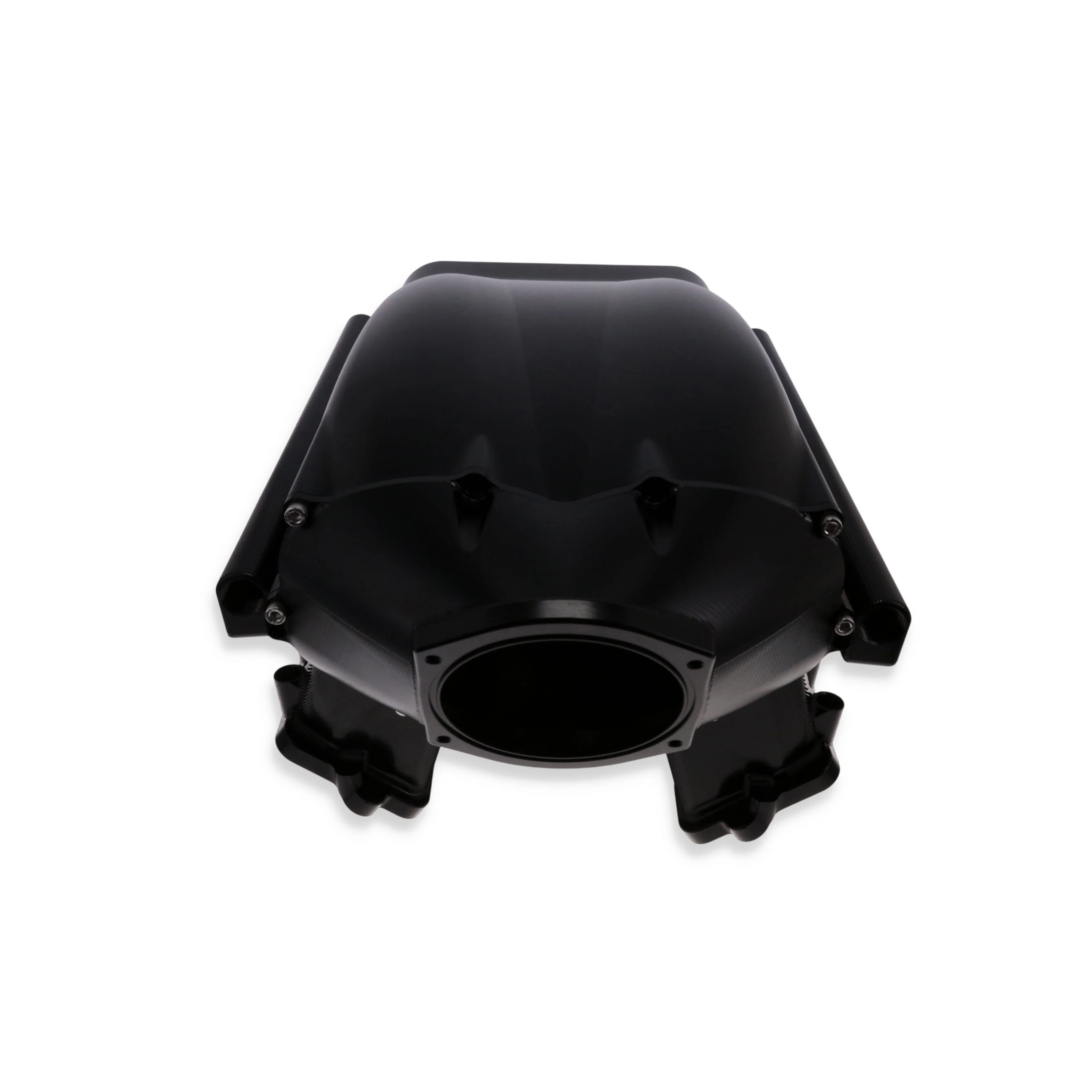 GM LS Cathedral Port V Series Billet Aluminum Mid-Rise Intake Manifold - Black - Image 2