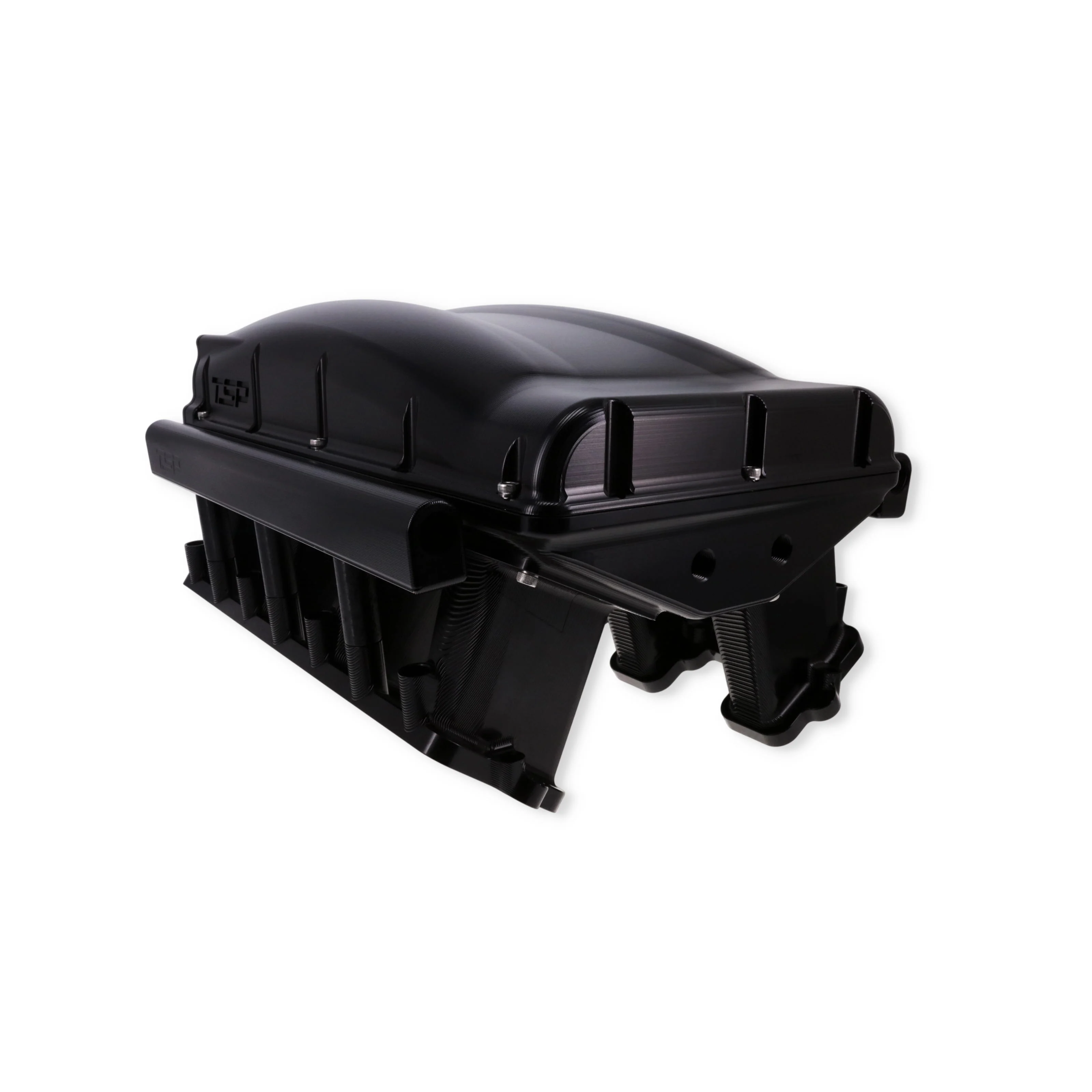 GM LS Cathedral Port V Series Billet Aluminum Mid-Rise Intake Manifold - Black - Image 3