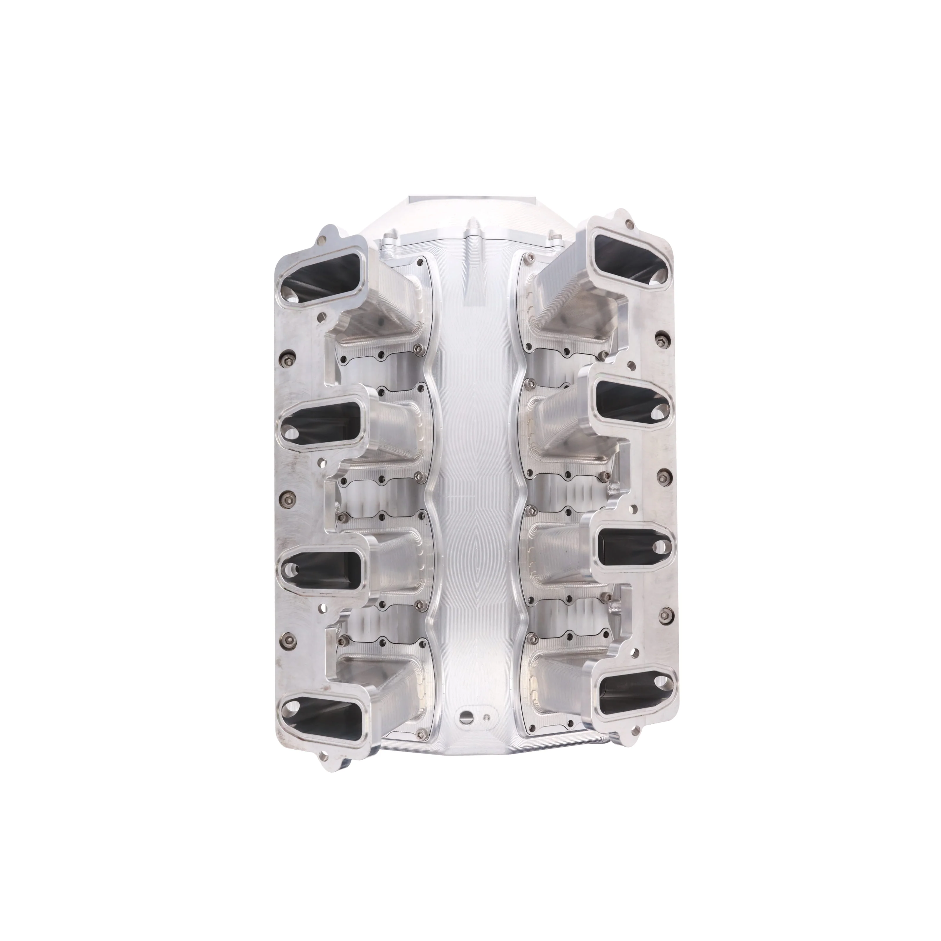 GM LS Cathedral Port V Series Billet Aluminum Mid-Rise Intake Manifold - Natural - Image 3