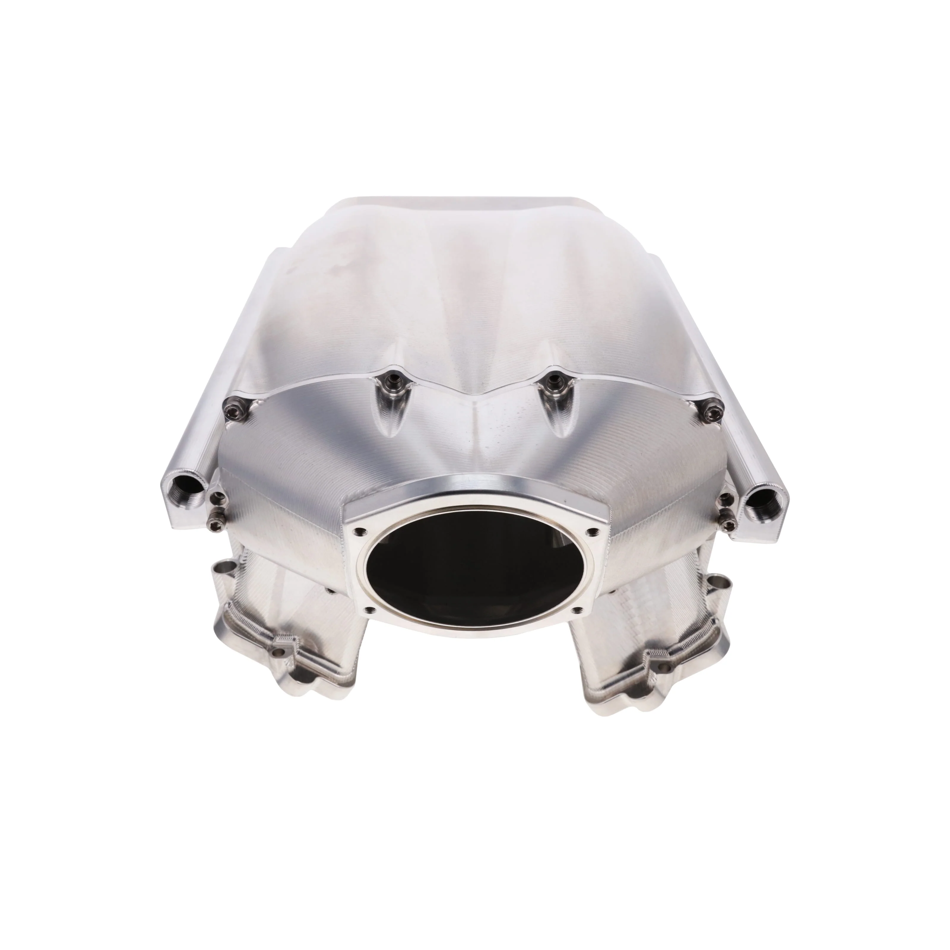 GM LS Cathedral Port V Series Billet Aluminum Mid-Rise Intake Manifold - Natural - Image 4