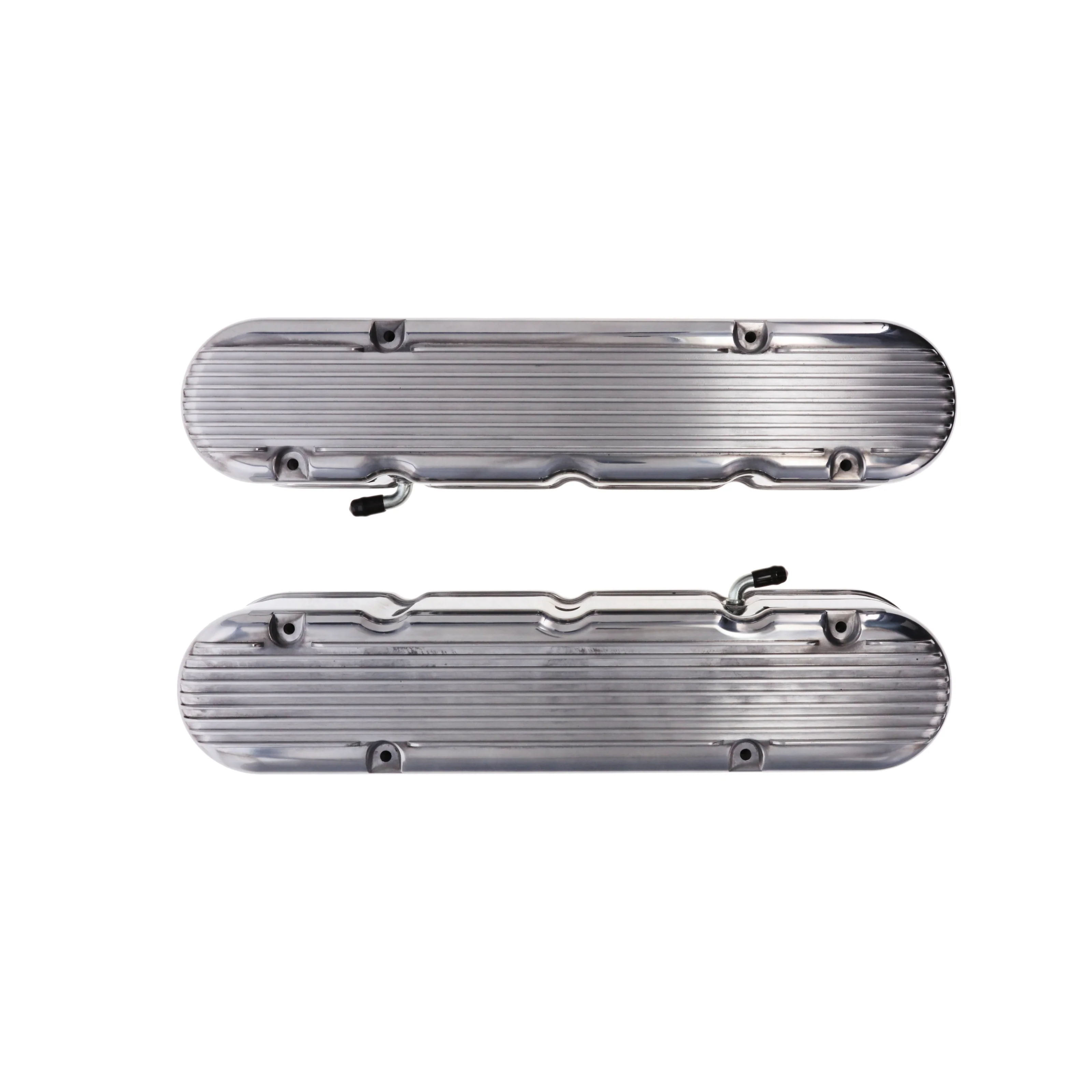 GM LS Finned Cast Aluminum Valve Covers with Coil Mounts and Covers - Polished - Image 3
