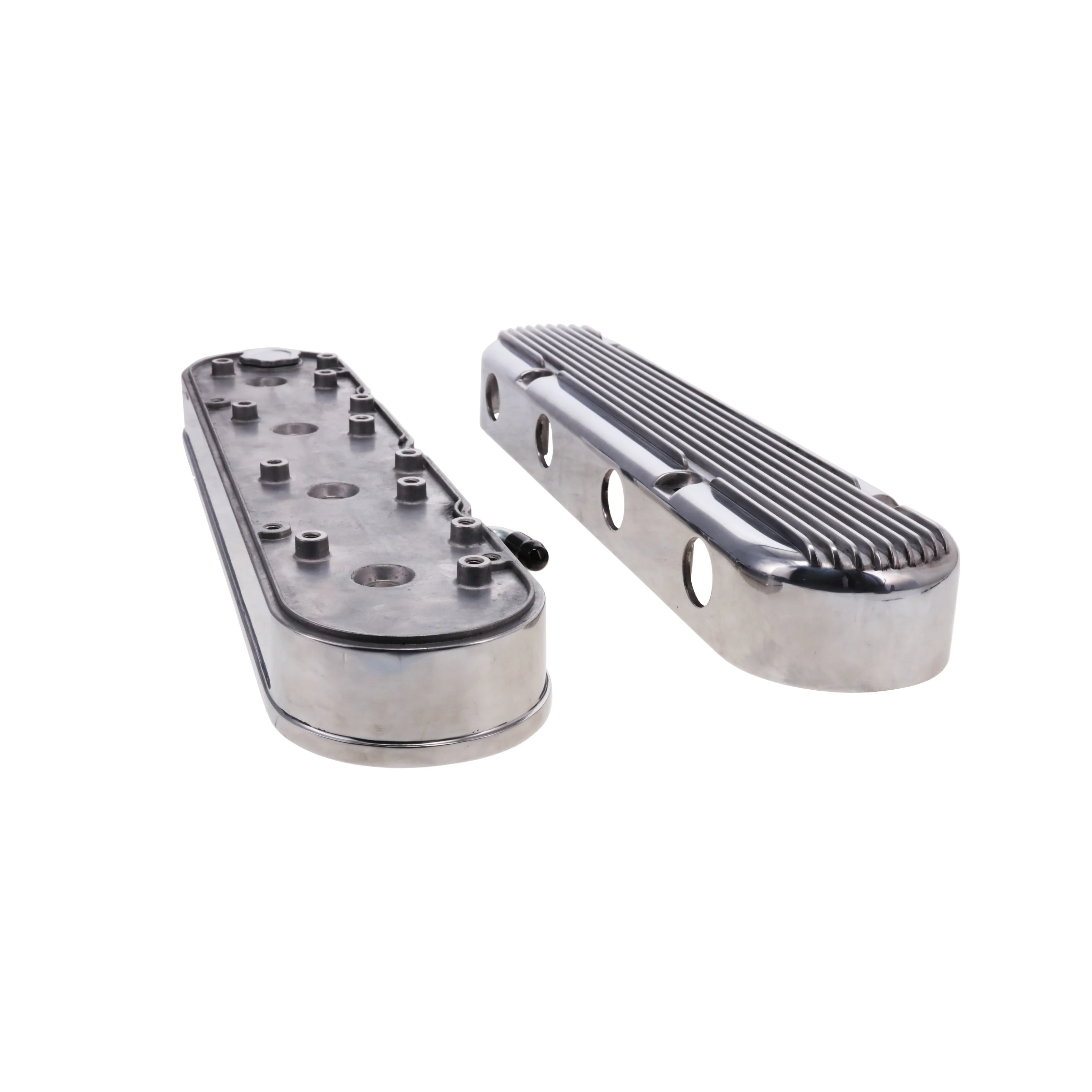 GM LS Finned Cast Aluminum Valve Covers with Coil Mounts and Covers - Polished - Image 4
