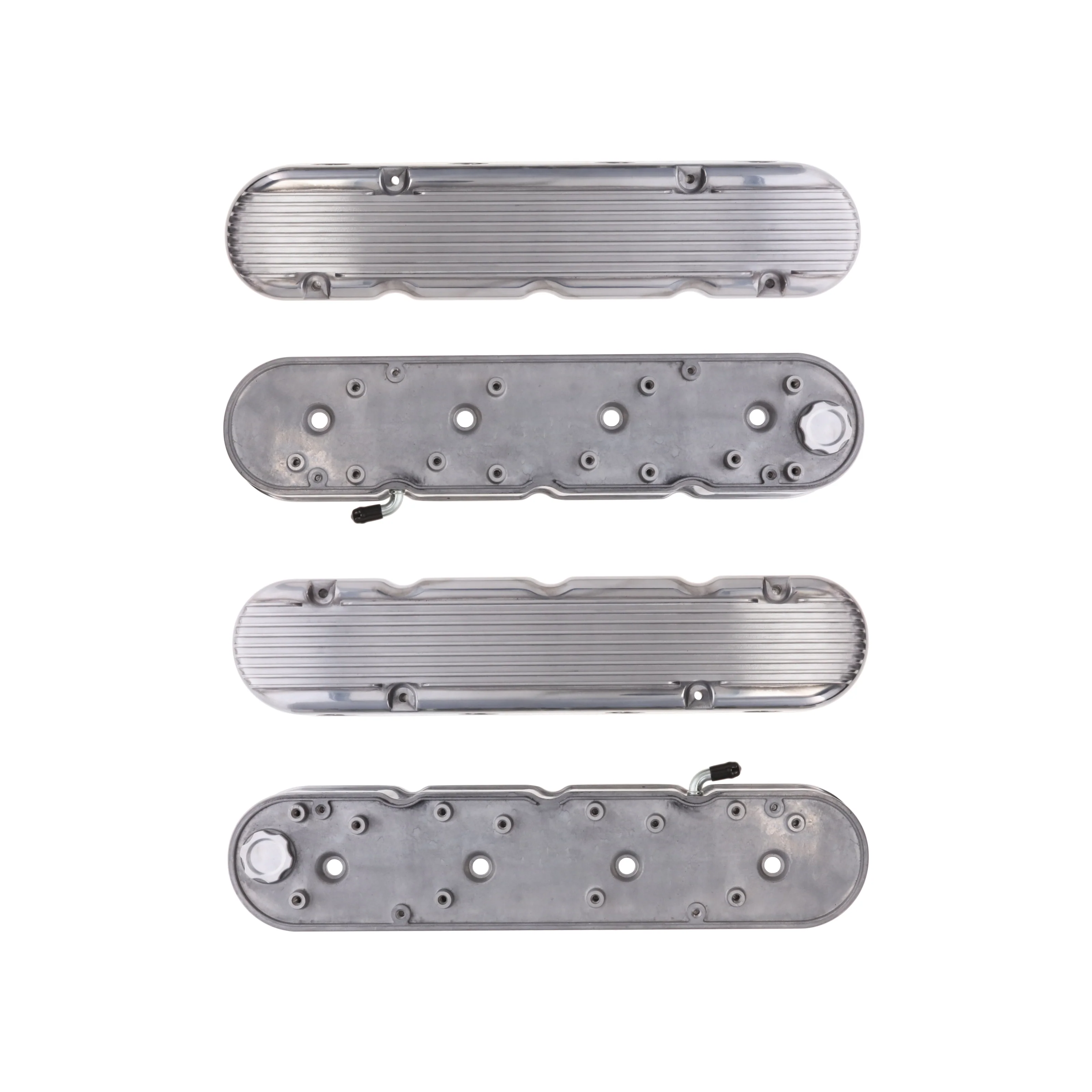 GM LS Finned Cast Aluminum Valve Covers with Coil Mounts and Covers - Polished - Image 5