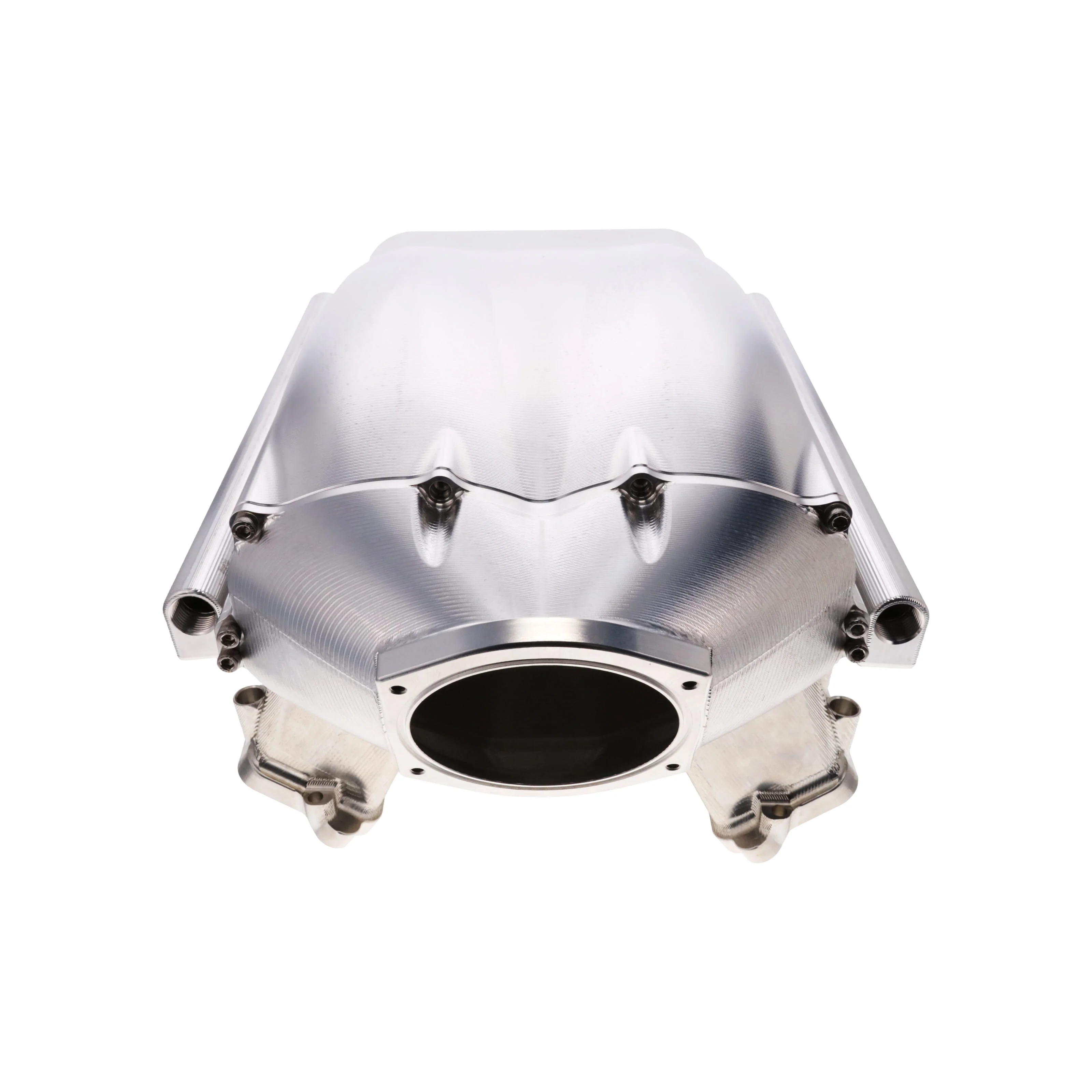 GM LS Rectangle Port V Series Billet Aluminum Hi-Rise Intake - Natural - Image 2