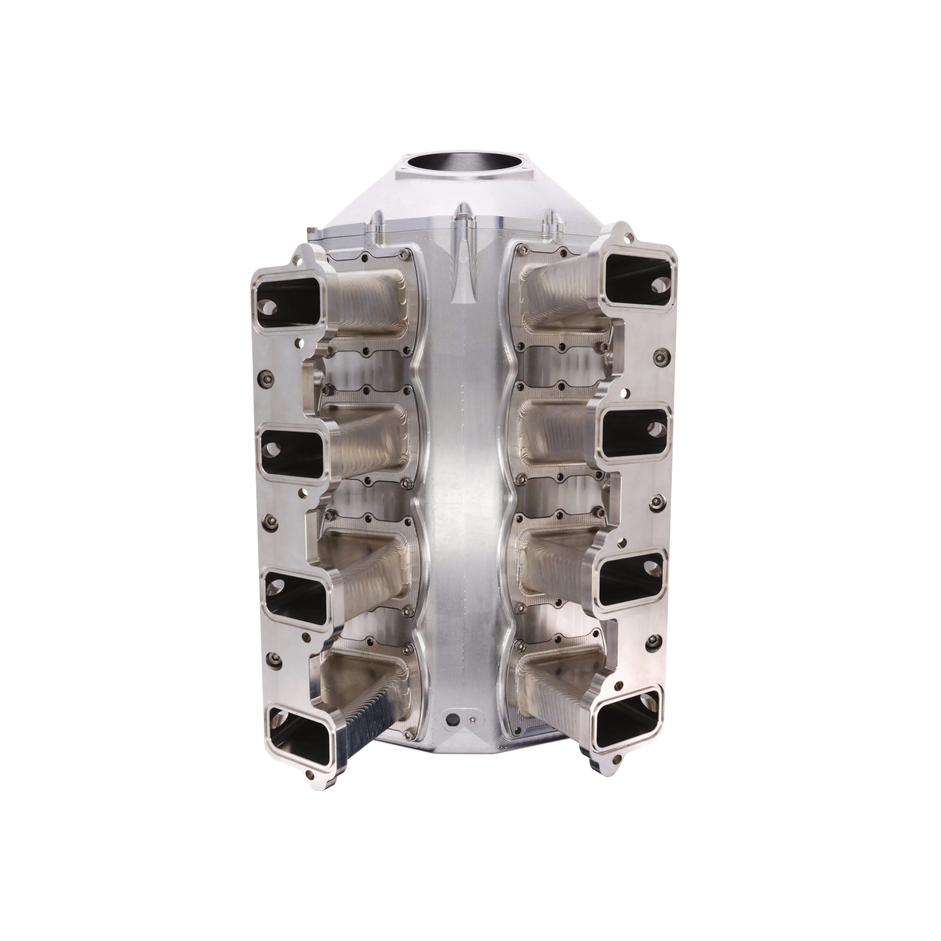 GM LS Rectangle Port V Series Billet Aluminum Hi-Rise Intake - Natural - Image 4