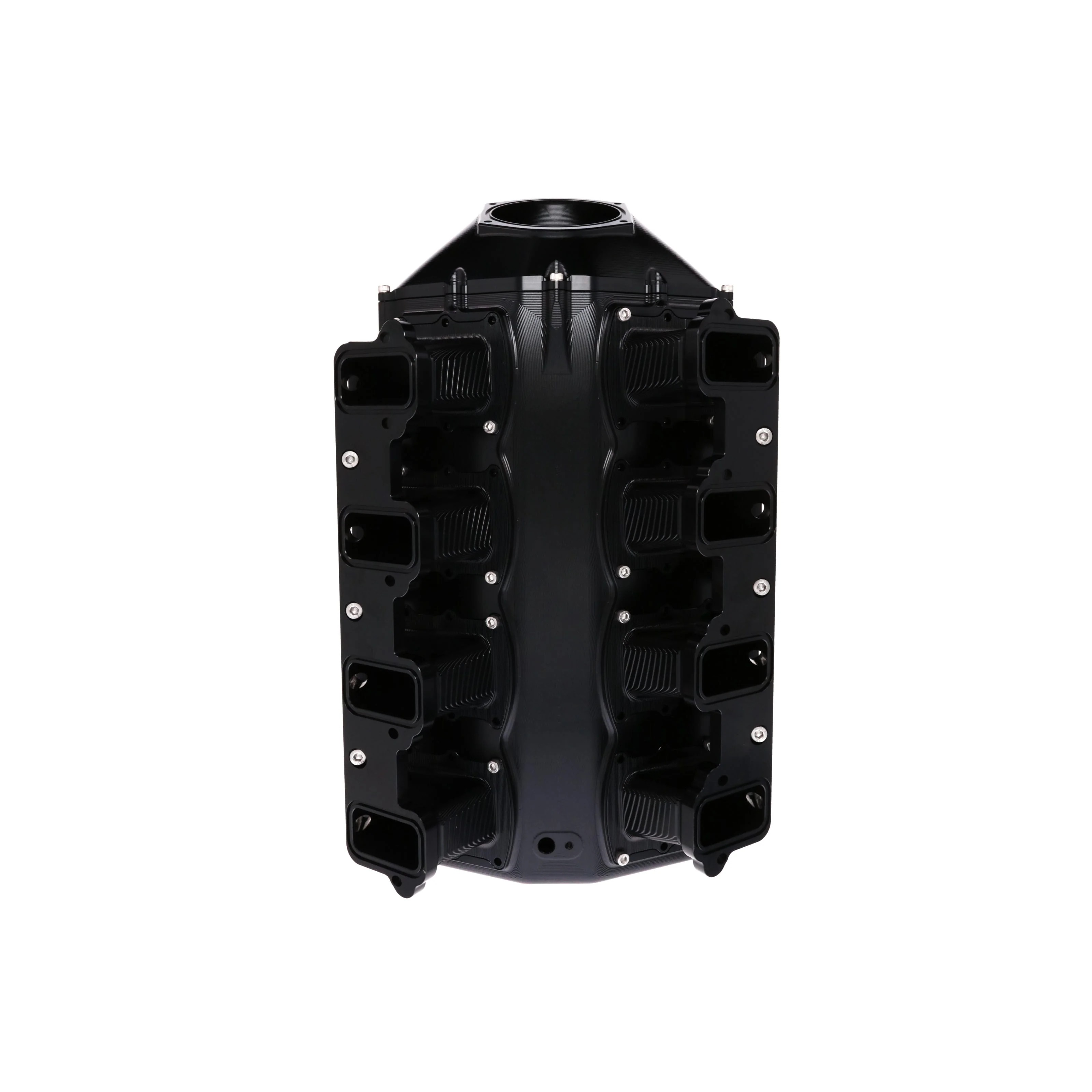 GM LS Rectangle Port V Series Billet Aluminum Low-Rise Intake Manifold - Black - Image 4