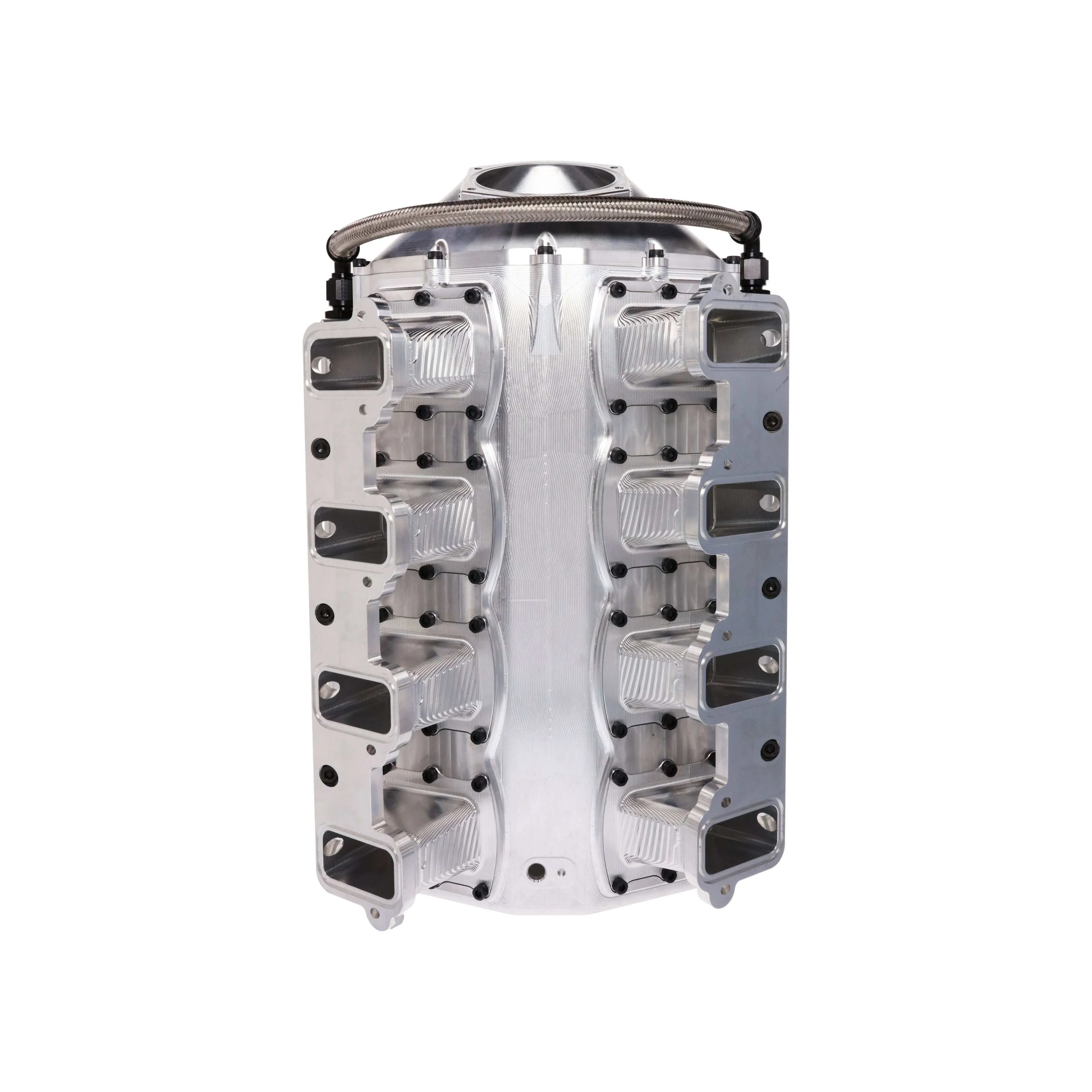 GM LS Rectangle Port V Series Billet Aluminum Low-Rise Intake Manifold - Natural - Image 4