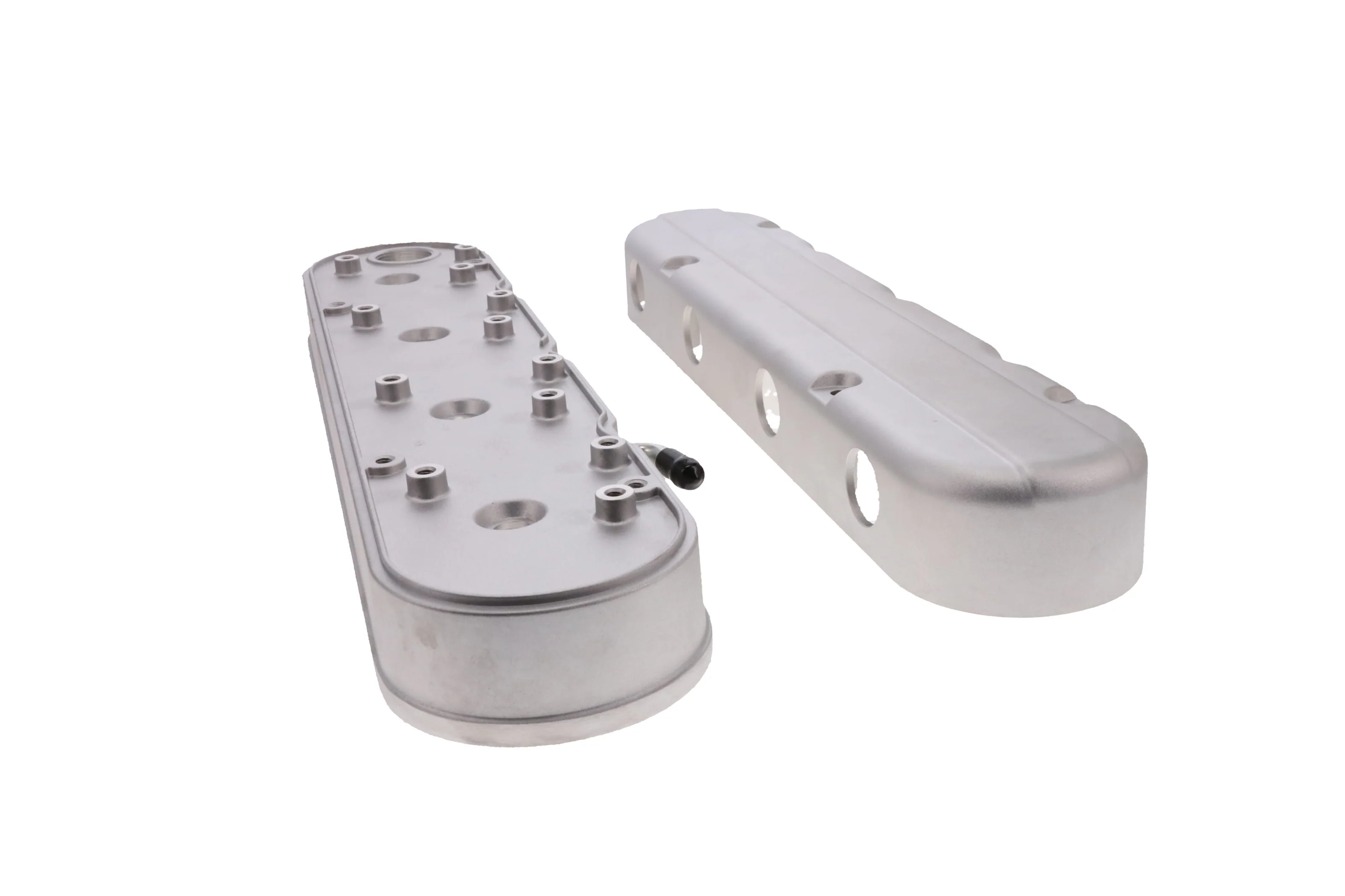GM LS Smooth Cast Aluminum Valve Covers with Coil Mounts and Covers - Satin - Image 2