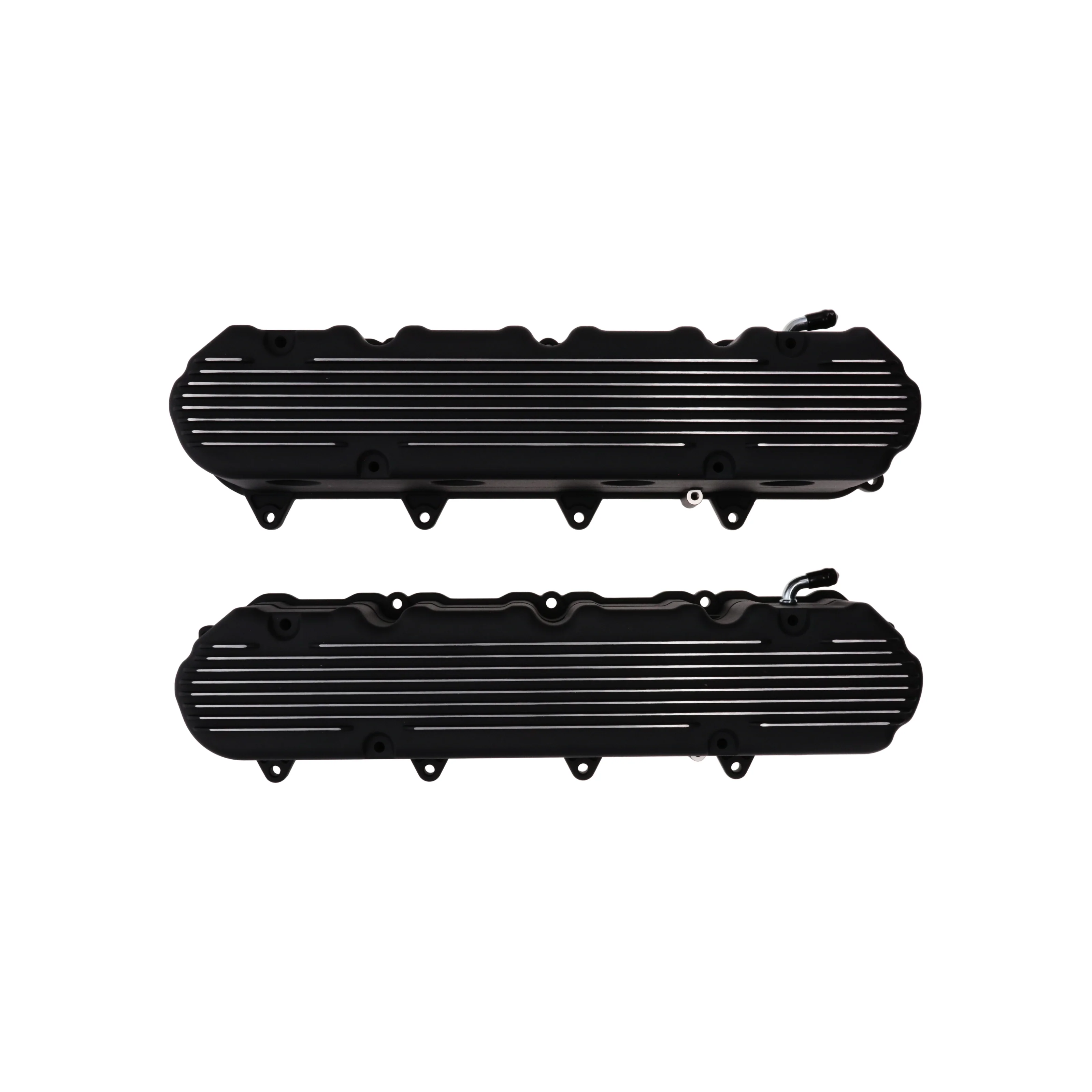 GM LT Finned Cast Aluminum Valve Covers with Coil Mounts and Covers - Black - Image 3