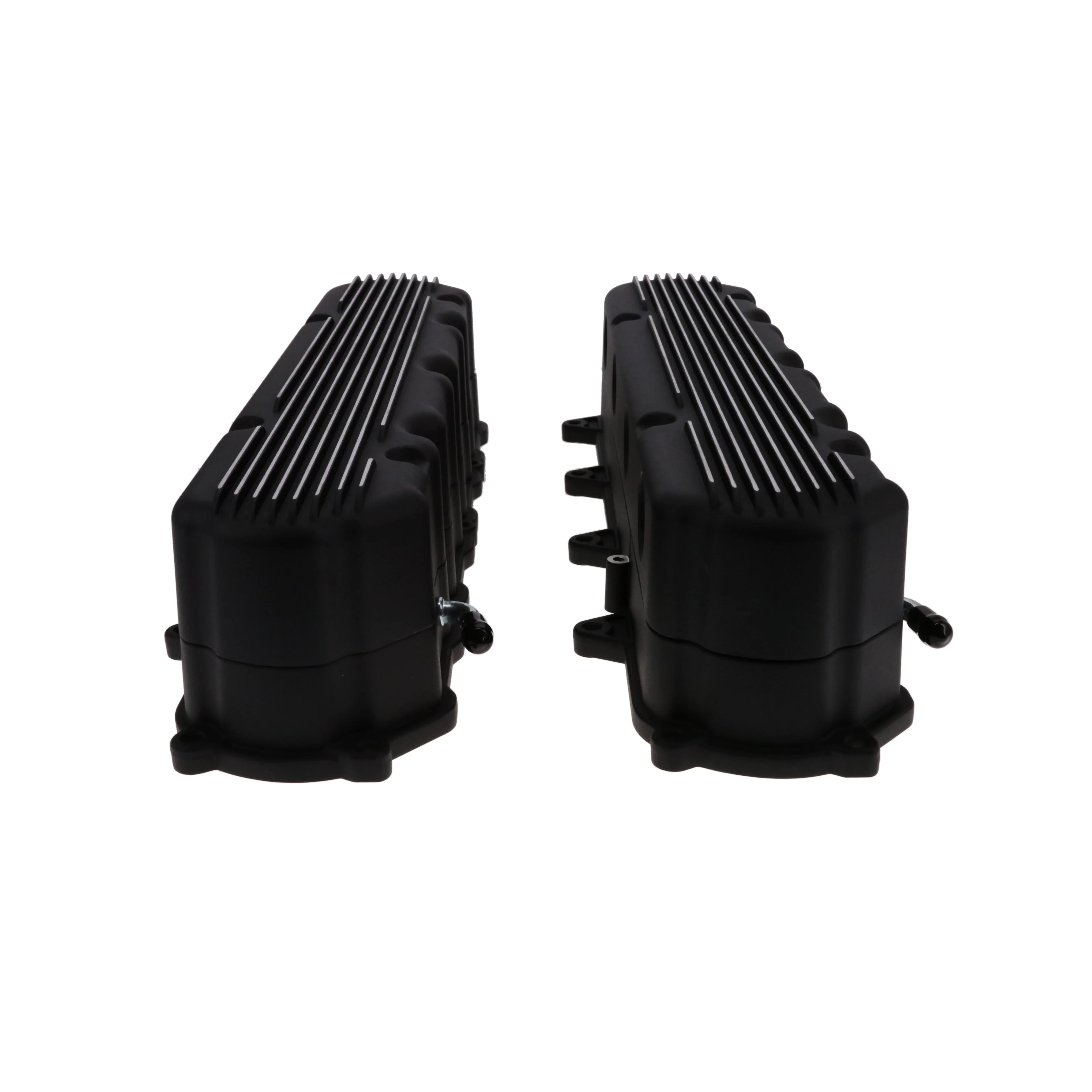 GM LT Finned Cast Aluminum Valve Covers with Coil Mounts and Covers - Black - Image 4