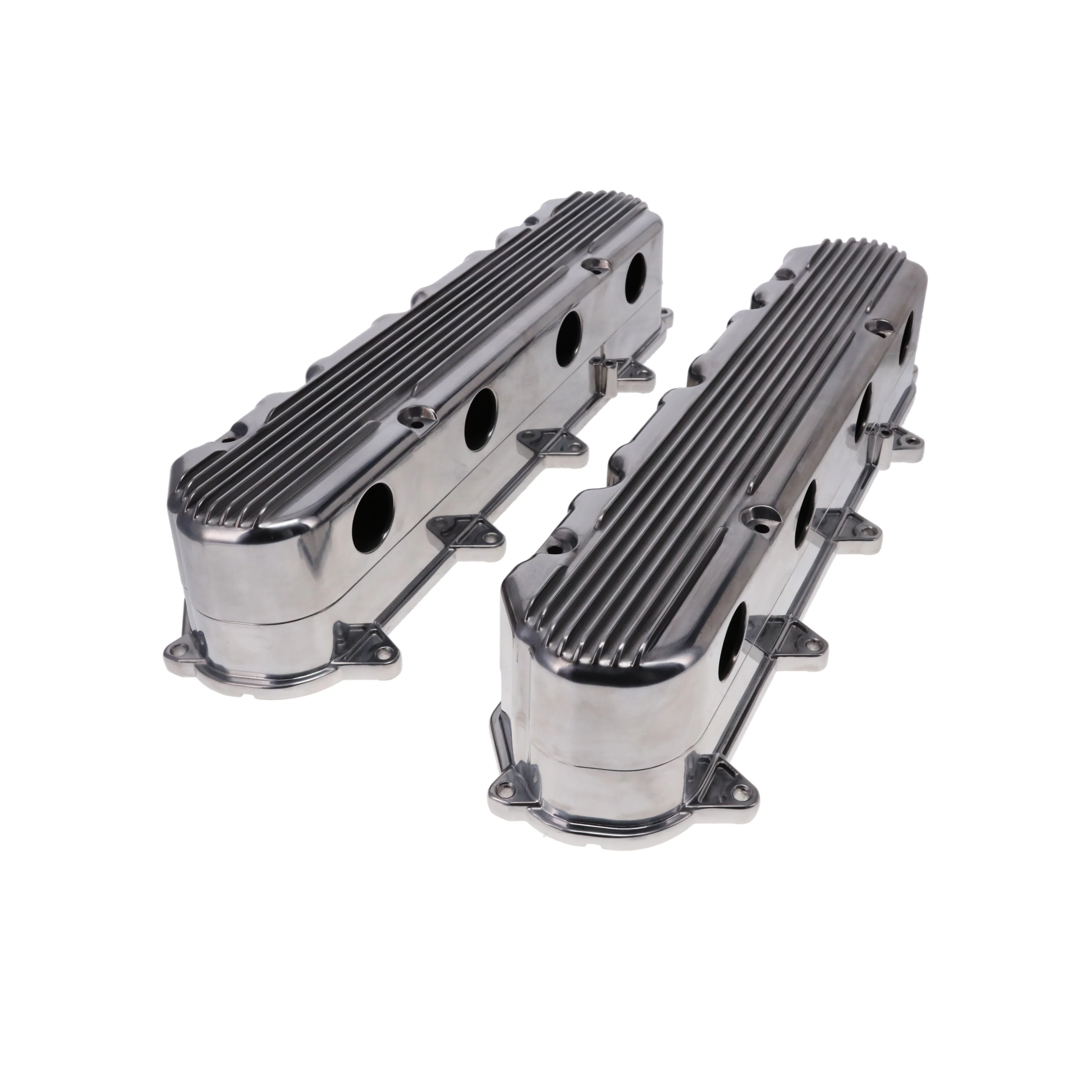 GM LT Finned Cast Aluminum Valve Covers with Coil Mounts and Covers - Polished