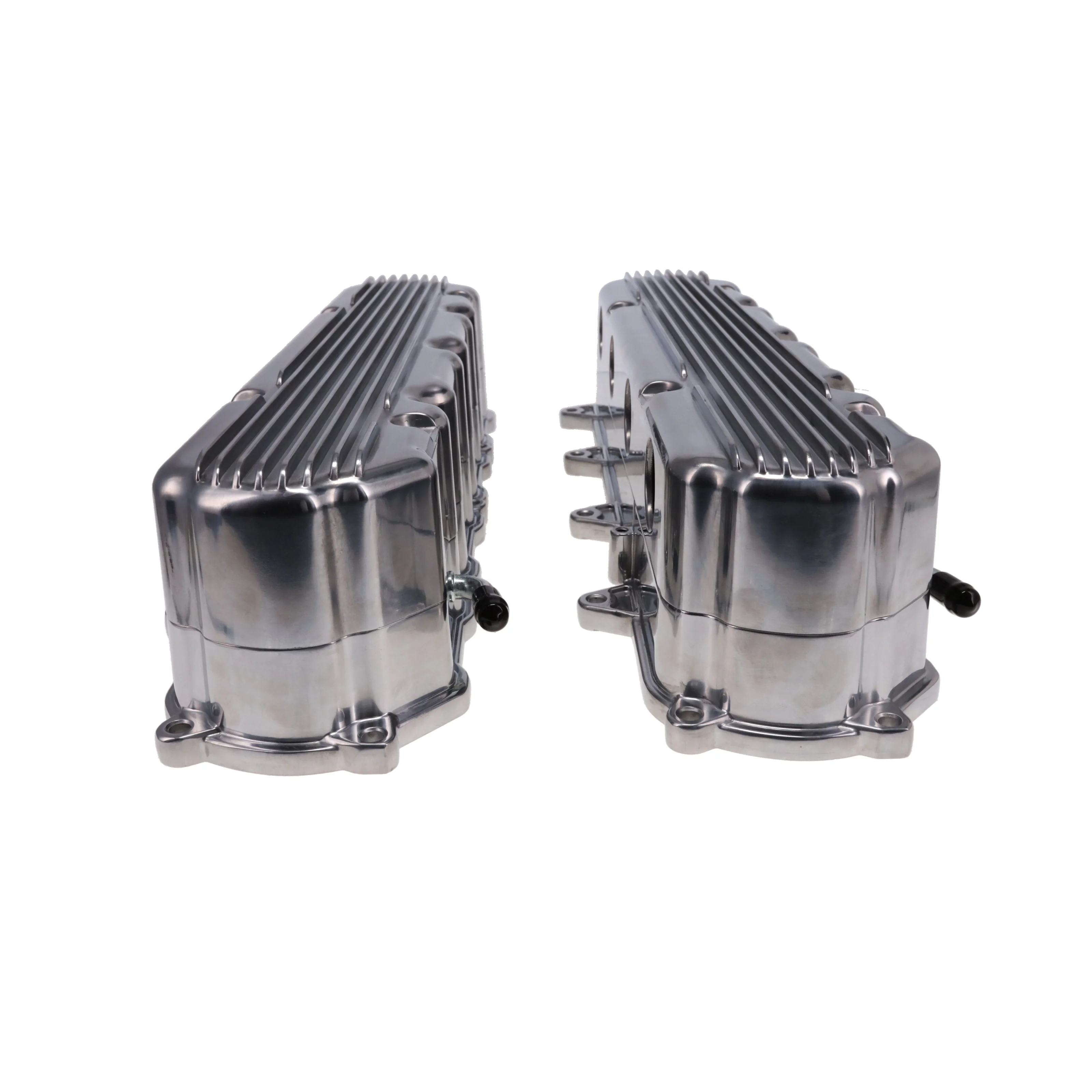 GM LT Finned Cast Aluminum Valve Covers with Coil Mounts and Covers - Polished - Image 3