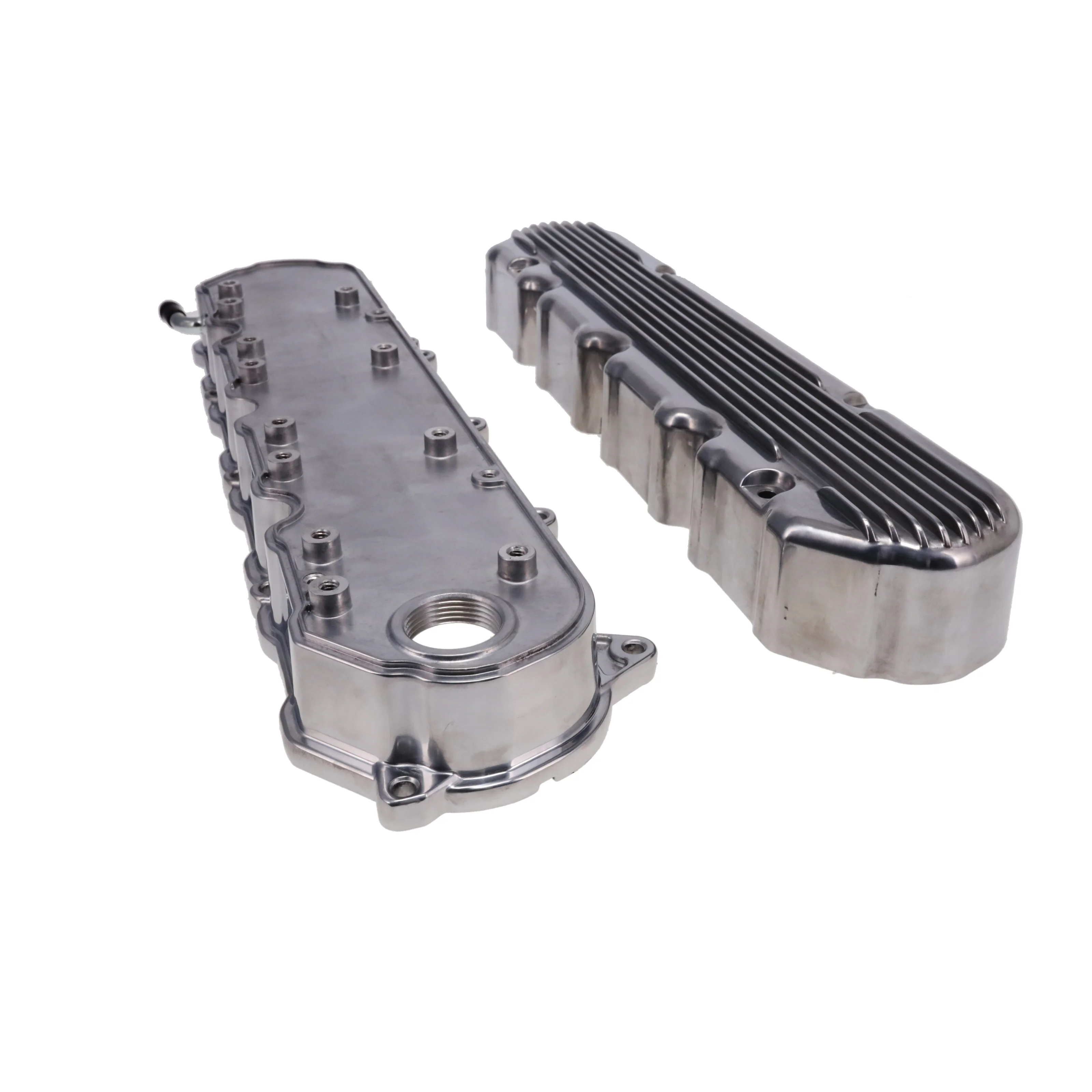 GM LT Finned Cast Aluminum Valve Covers with Coil Mounts and Covers - Polished - Image 4