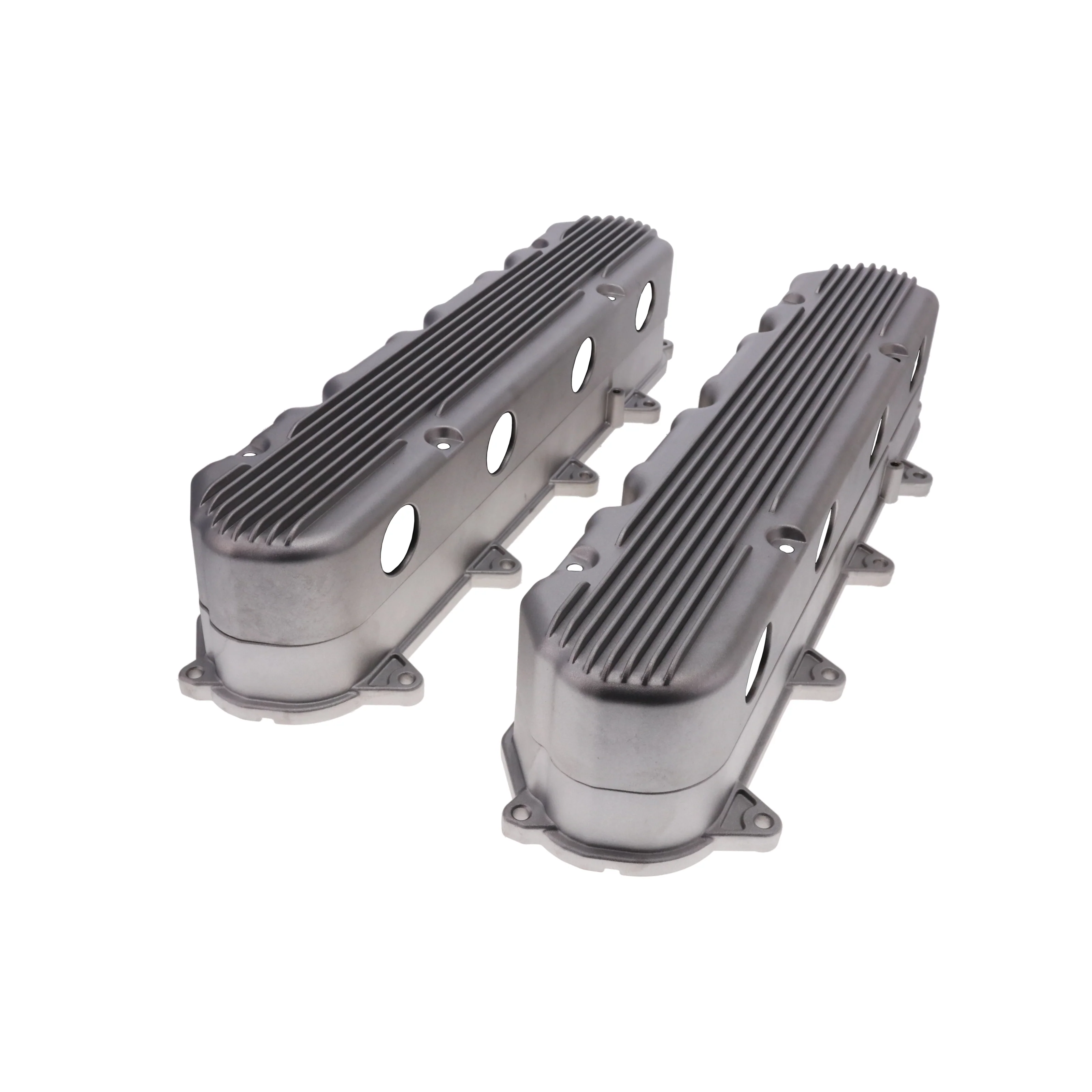 GM LT Finned Cast Aluminum Valve Covers with Coil Mounts and Covers - Satin