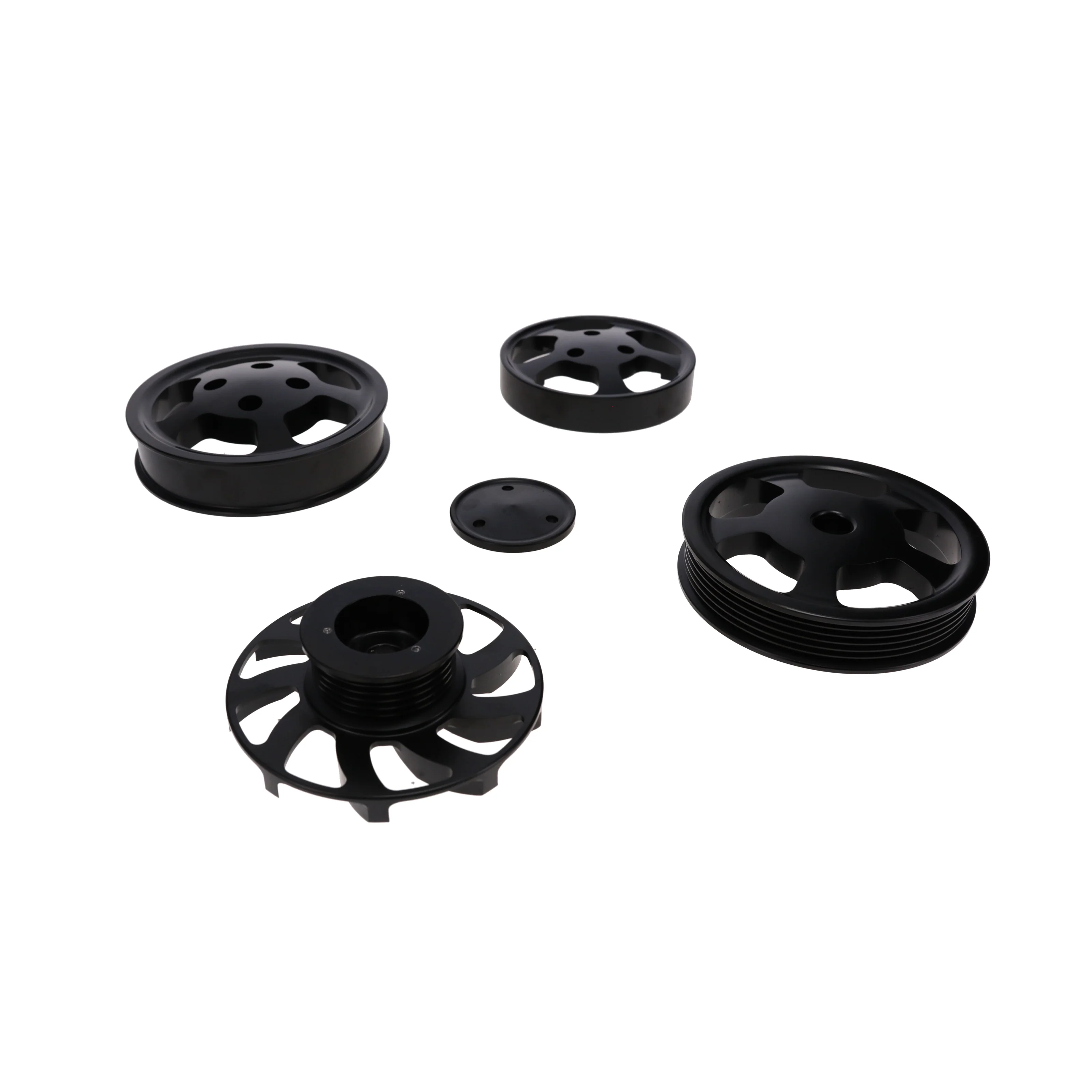 GM LT Serpentine Front Drive System Brackets, Pulleys, and Belt Tensioner - Black - Image 5