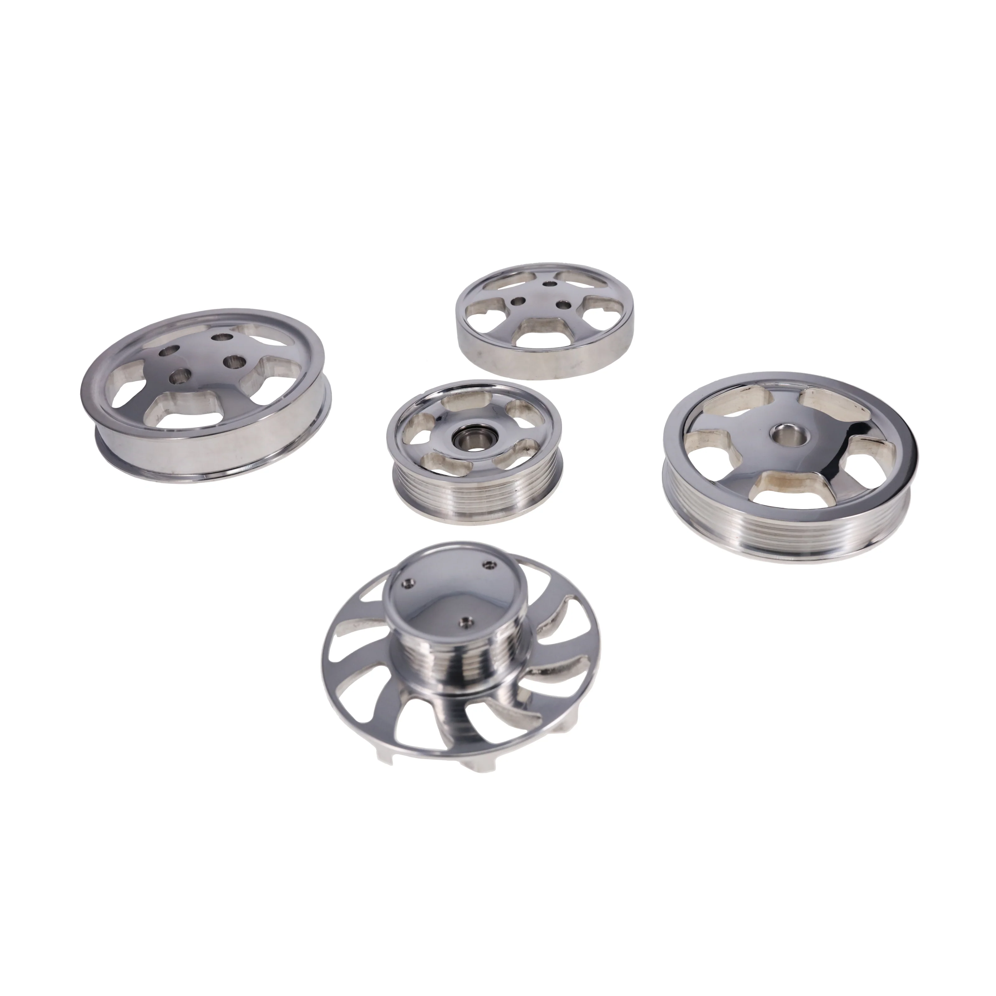GM LT Serpentine Front Drive System Brackets, Pulleys, and Belt Tensioner - Polished - Image 5