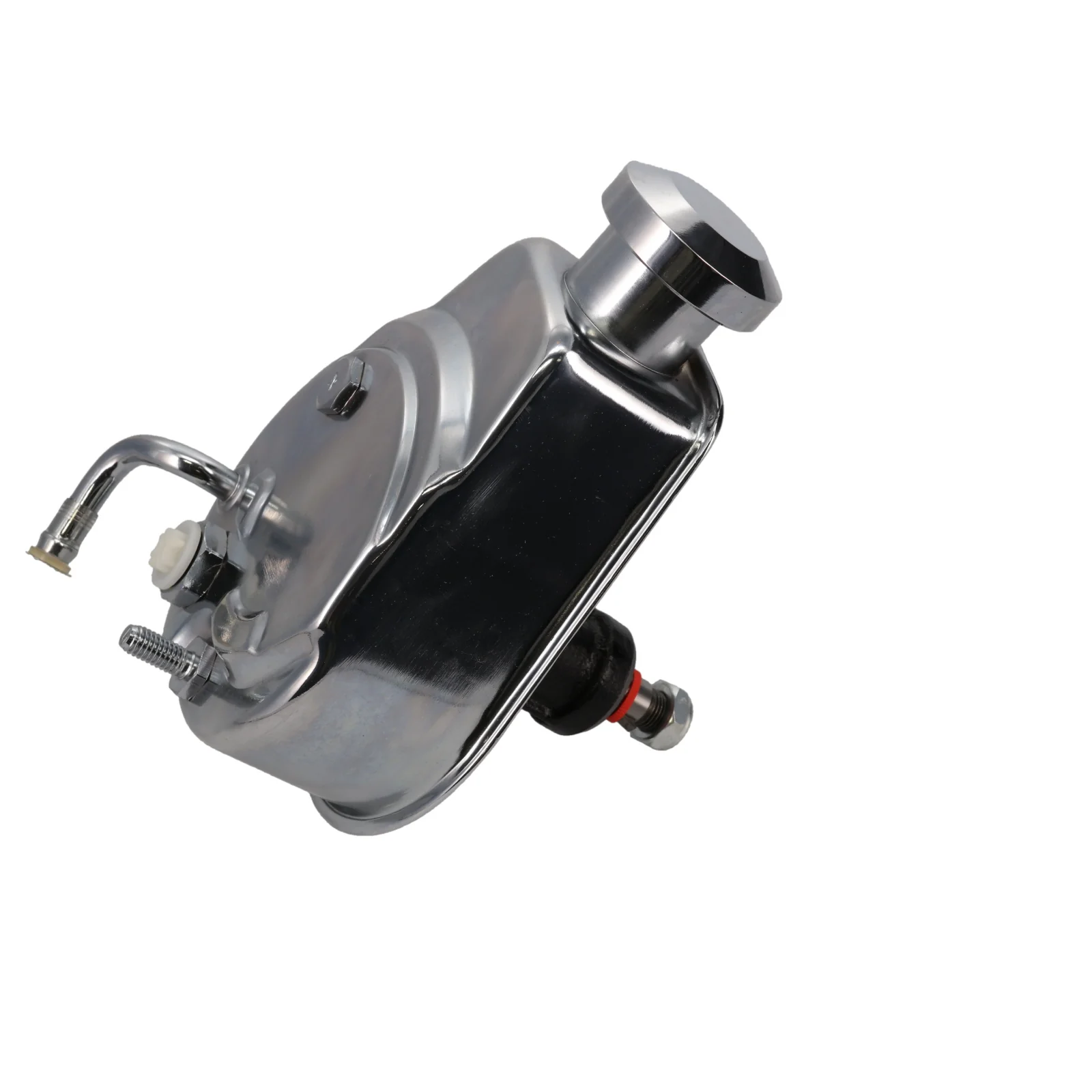 GM Saginaw P Series Power Steering Pump with Angled Fitting - Chrome - Image 2