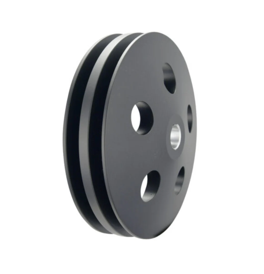 GM Saginaw Power Steering Pump Double-Groove Aluminum Pulley - Black