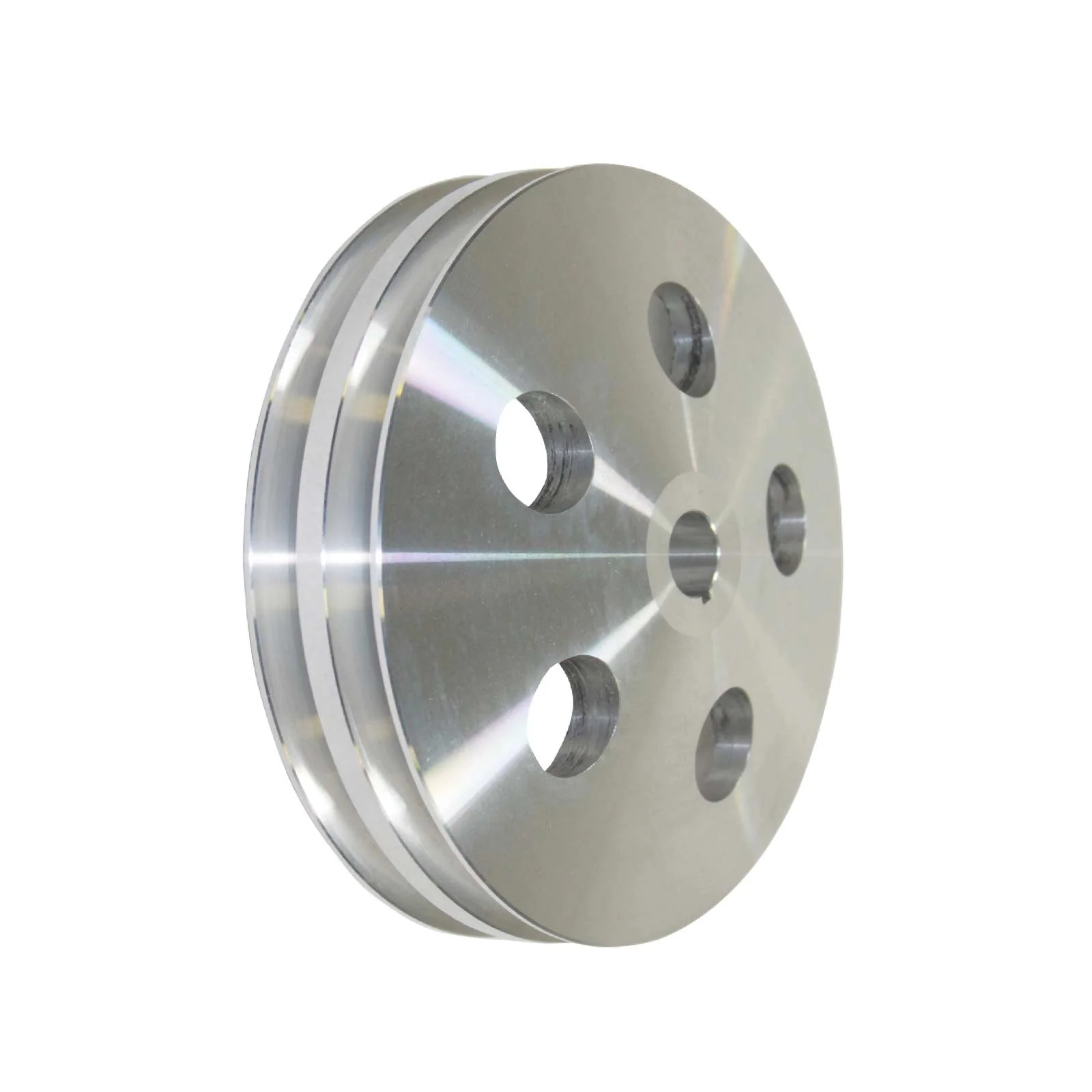 GM Saginaw Power Steering Pump Double-Groove Aluminum Pulley - Satin